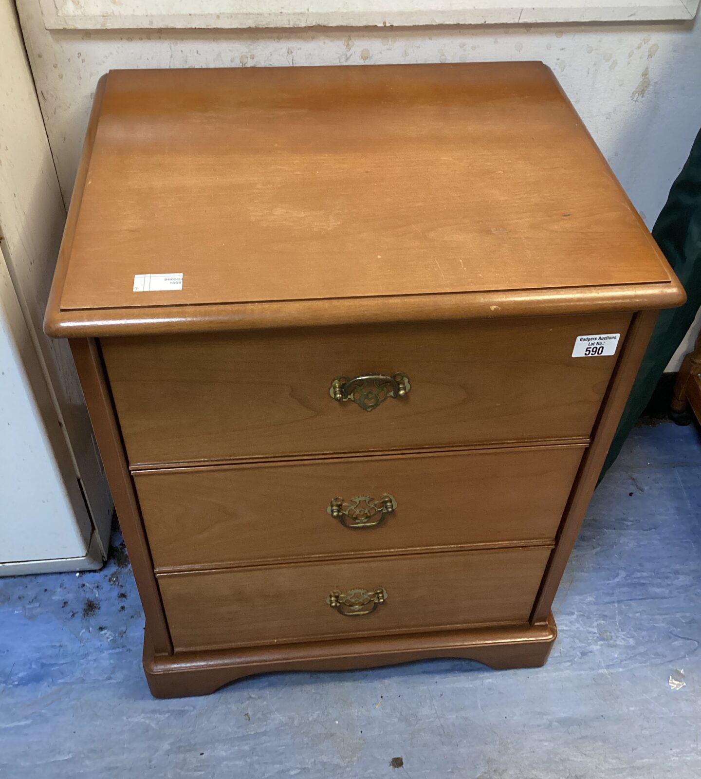 Three drawer bedside cabinet