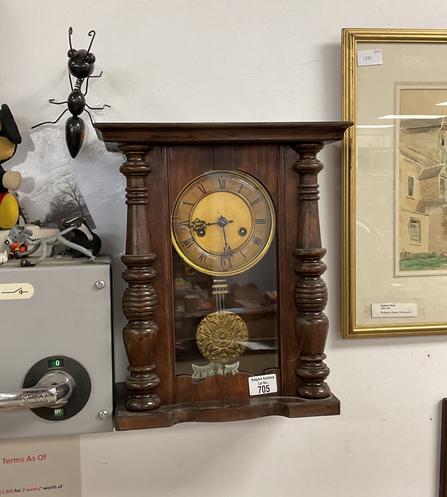 H A C Hamburgh American Clock Co Circa1910 Working wall  clock