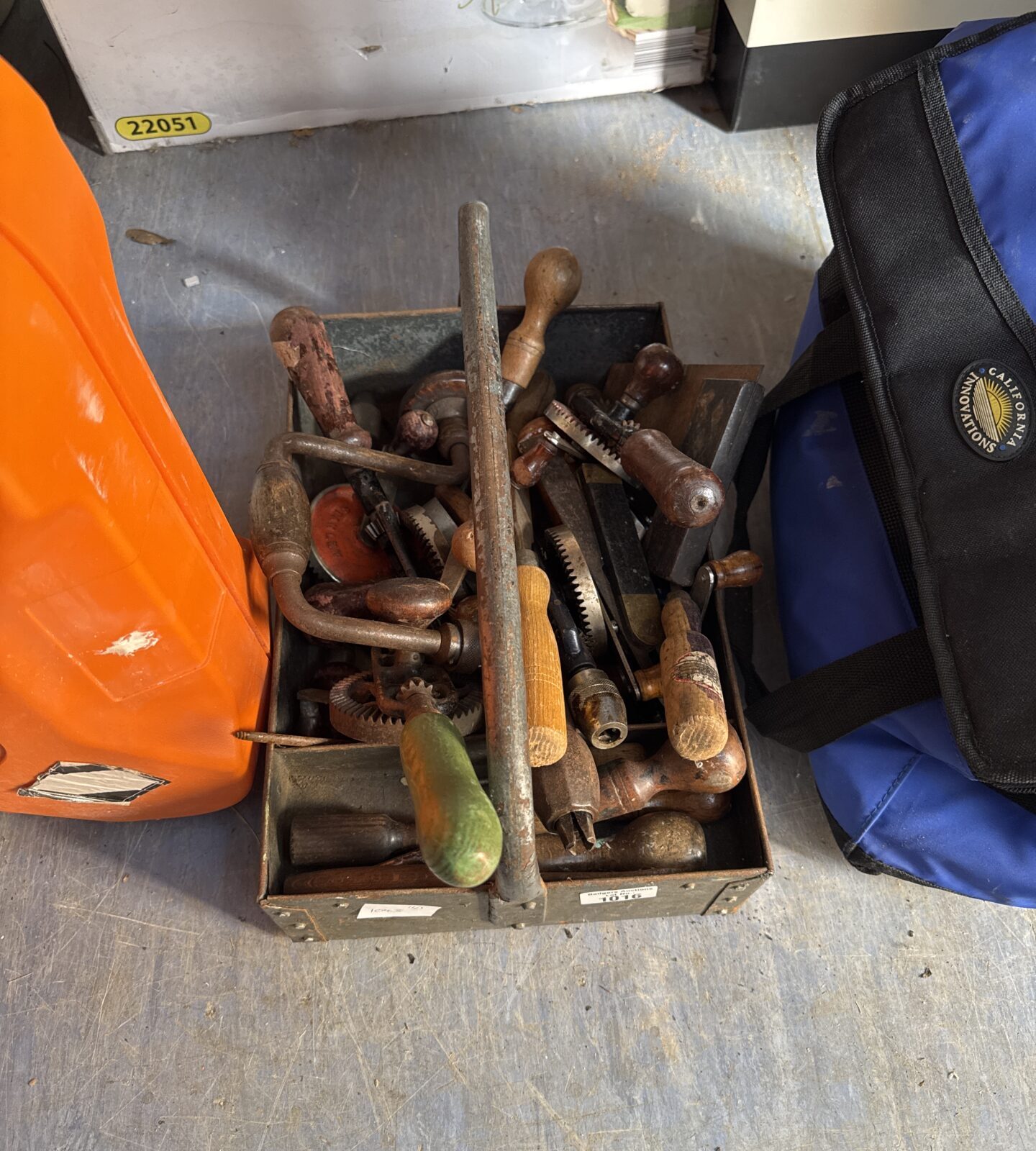 Selection of vintage tools inc hand drills