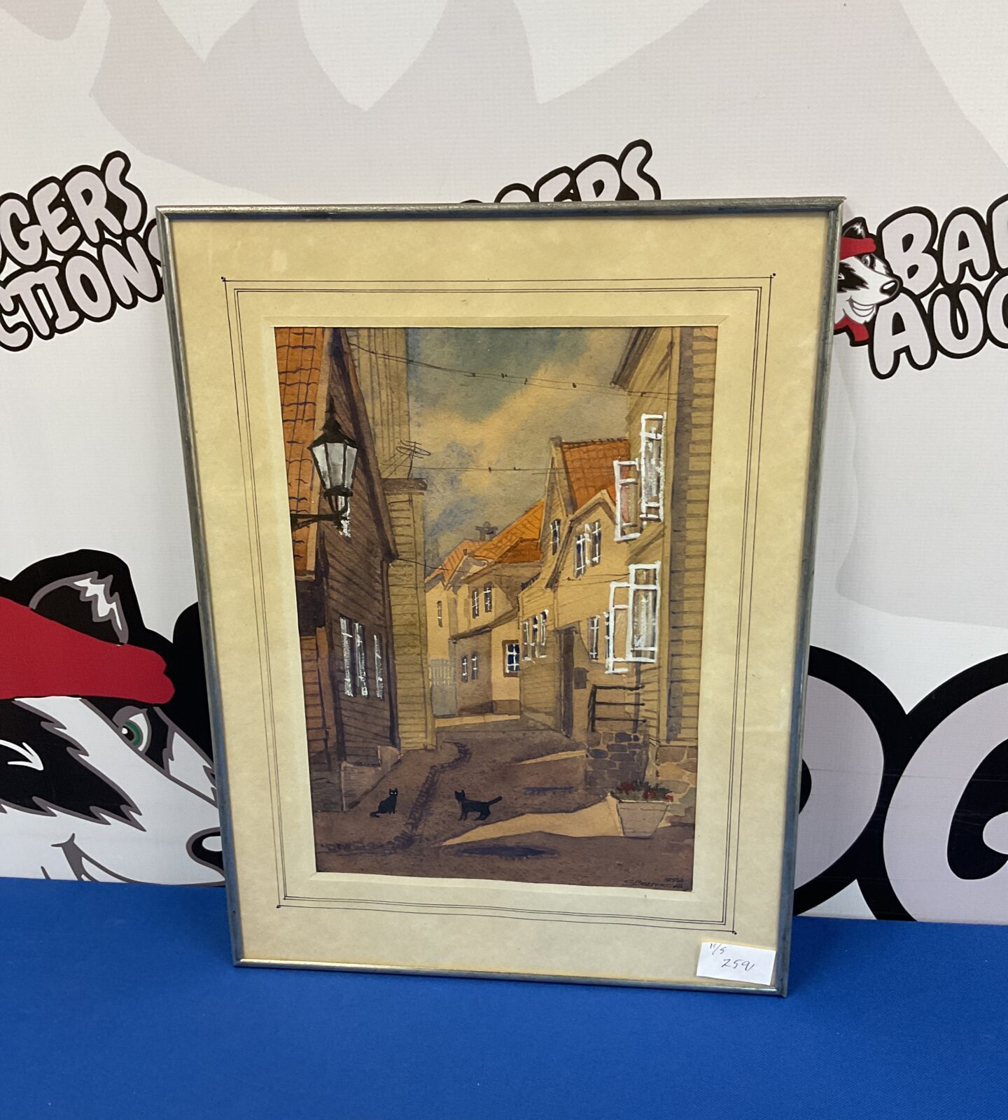 S beznikova 1992 watercolour of a town street