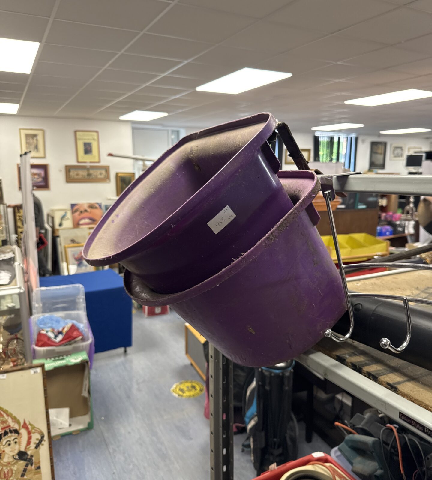 Two fence mountable animal feeding buckets