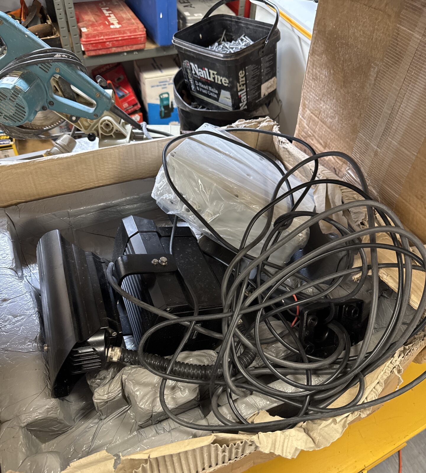 Two infra red CCTV cameras with boxes