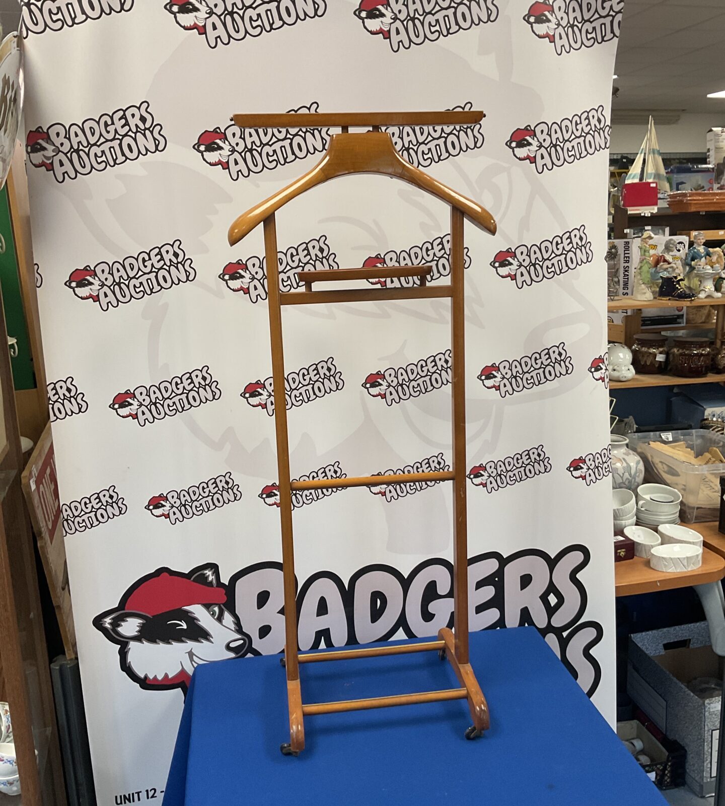 Mid century teak valet coat stand