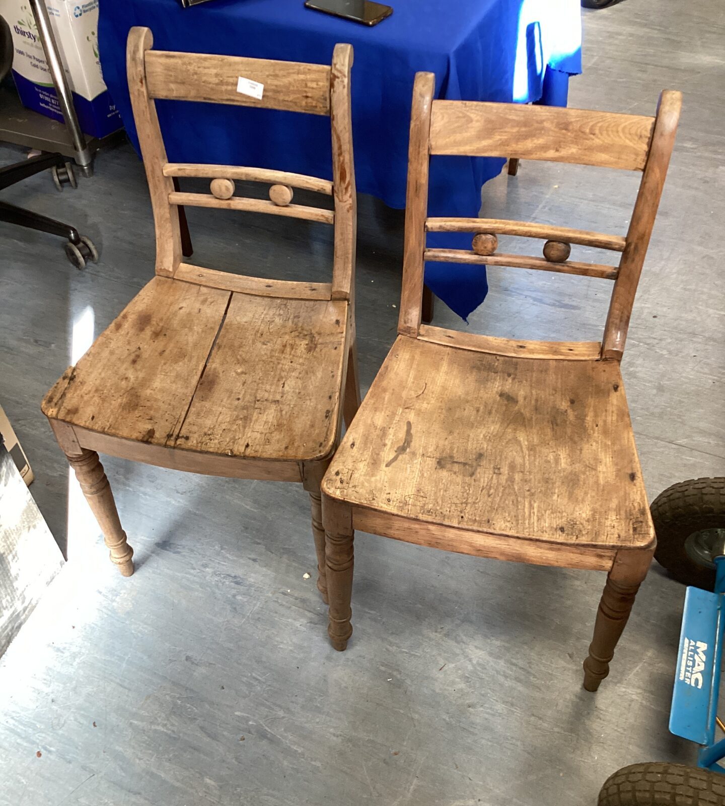 pair of antique kitchen chairs