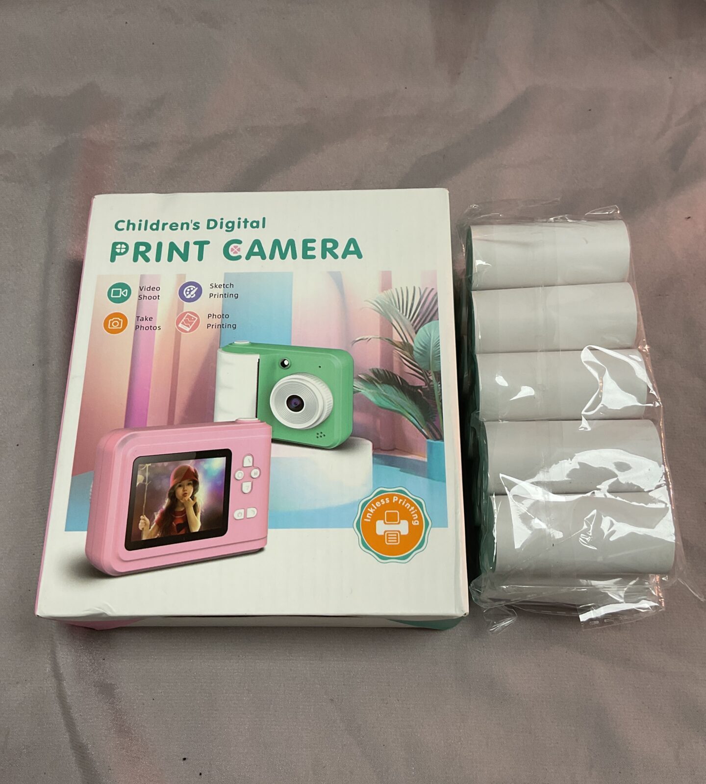 Children’s Digital Print Camera With Two Packs Spare Rolls Sealed