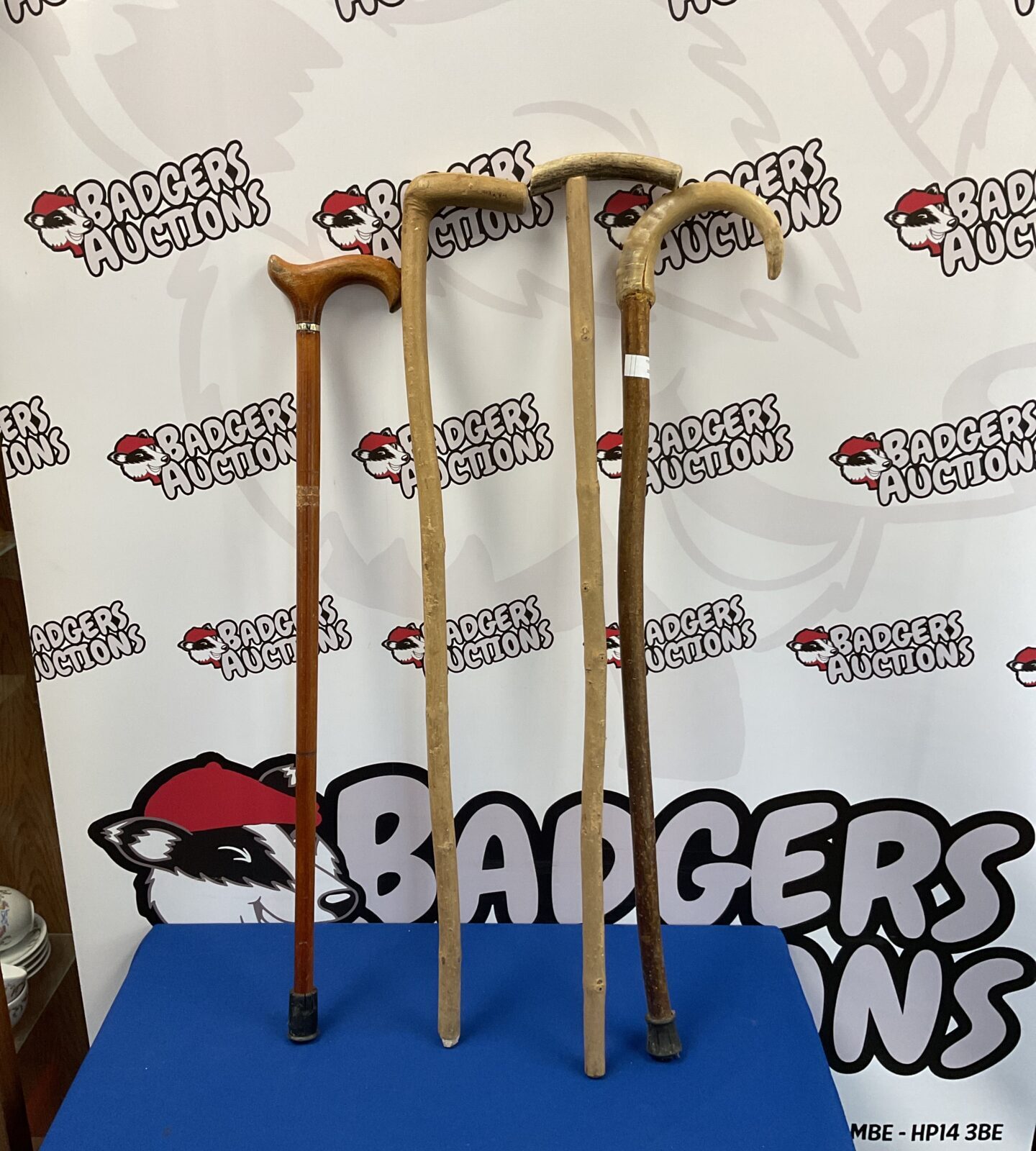 Lot of four vintage walking sticks