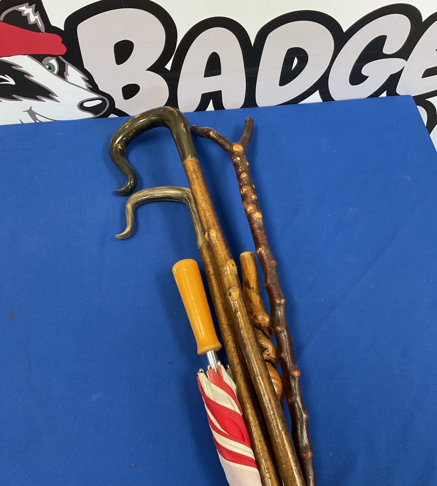Bundle of walking sticks & shepherd crooks