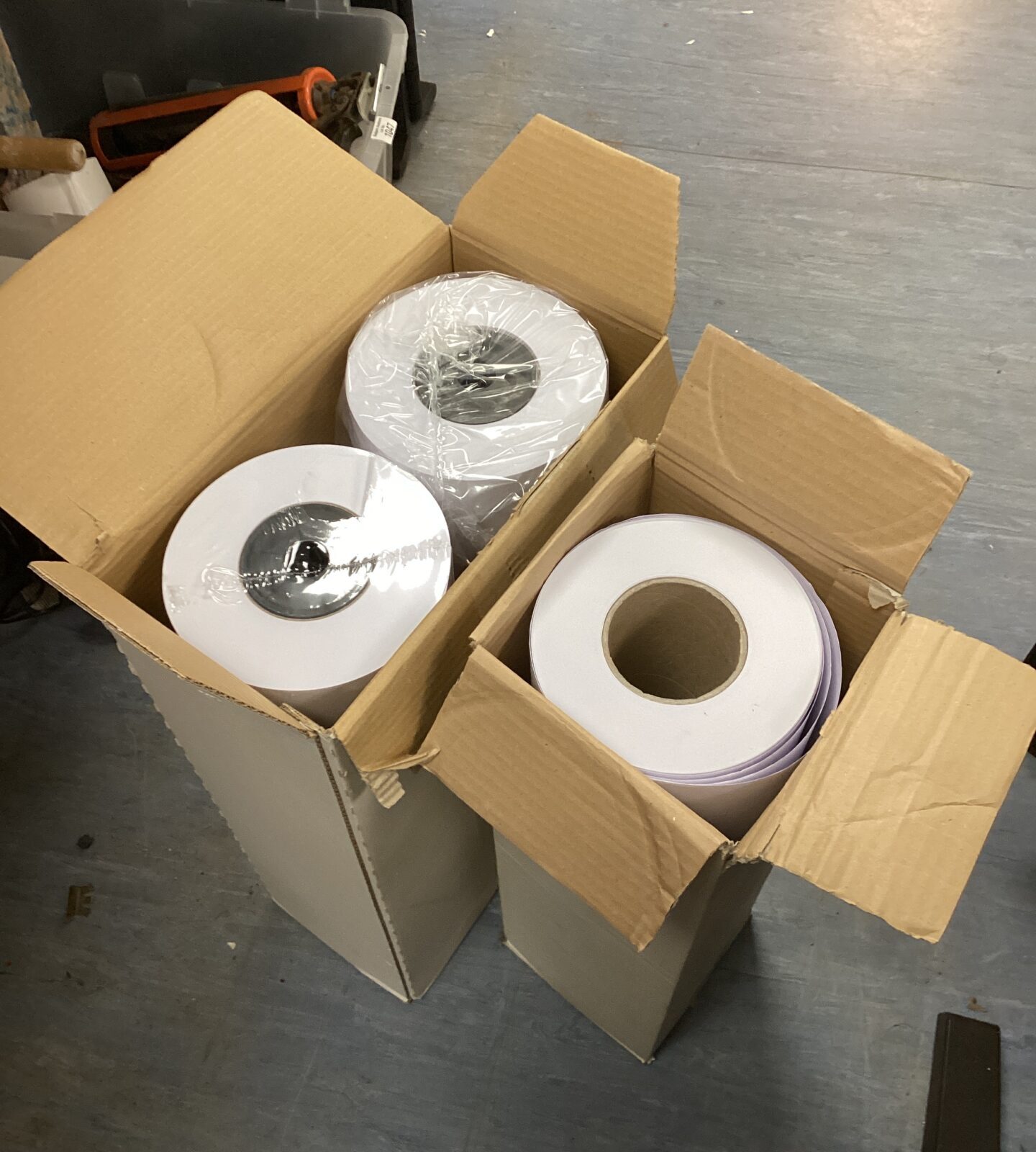Three rolls of performance paper untaped 594mm x 175M