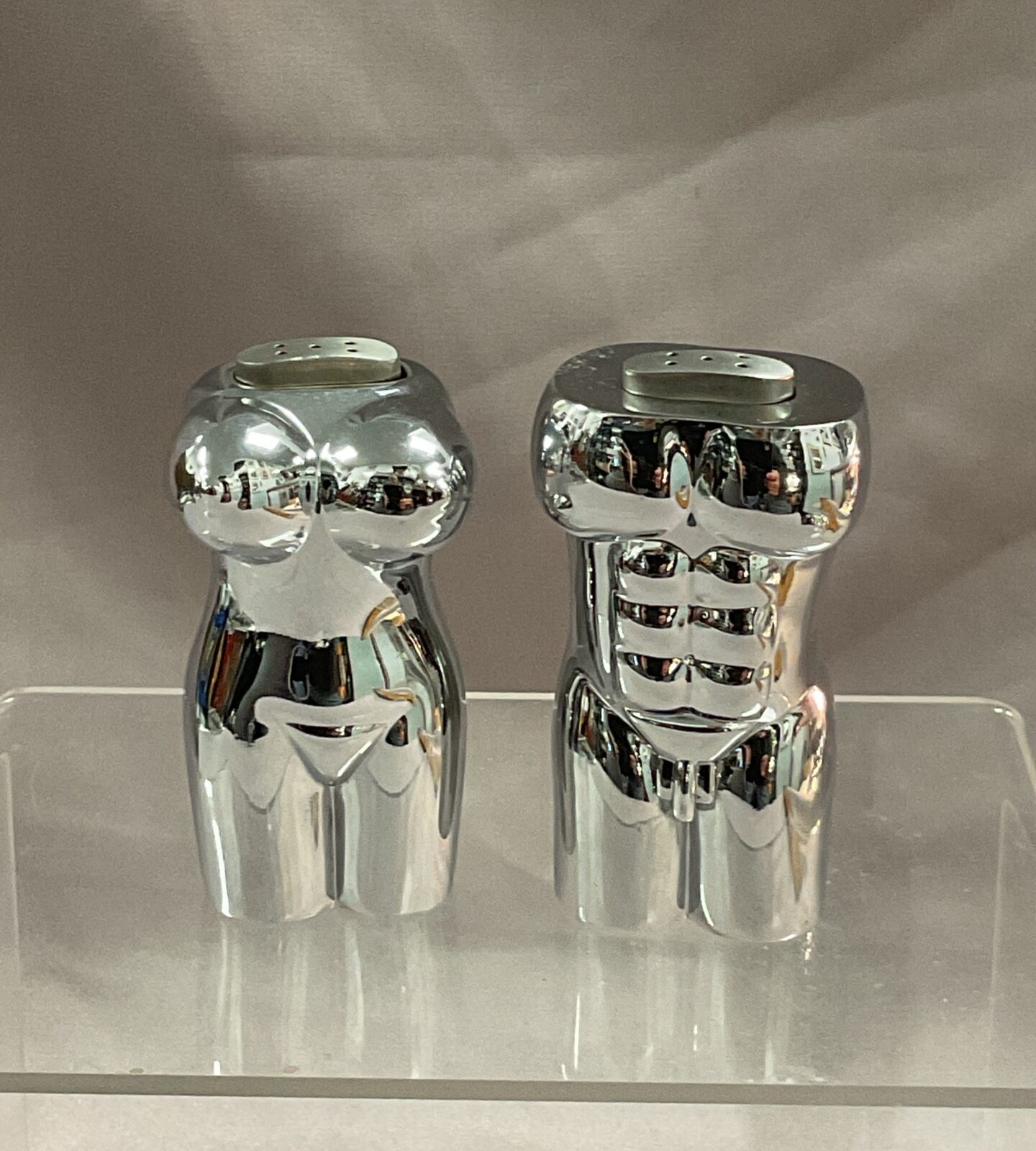 Justus Chrome and stainless steel Salt and pepper set