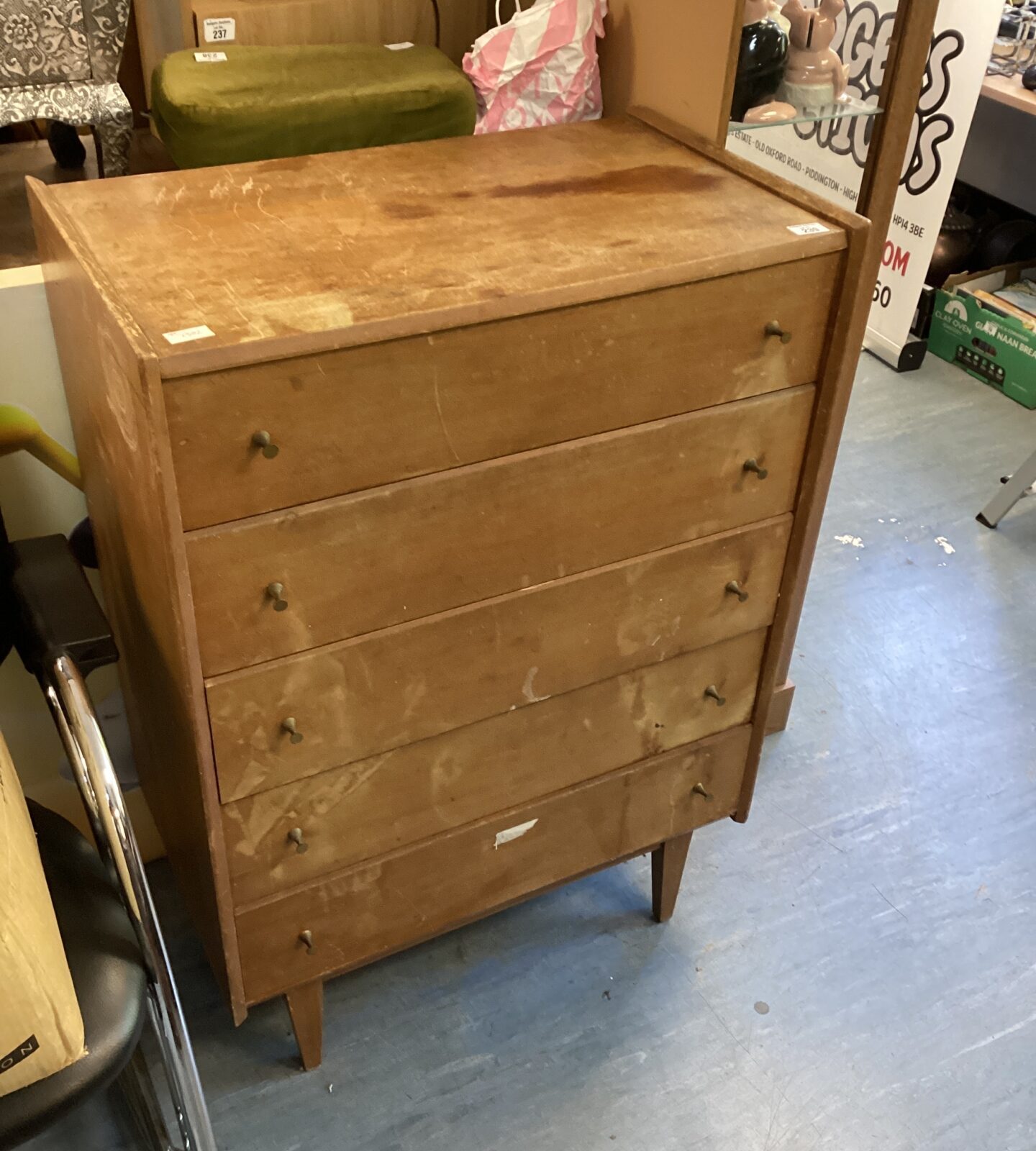 Antique Mahogany inlaid Chest of drawers