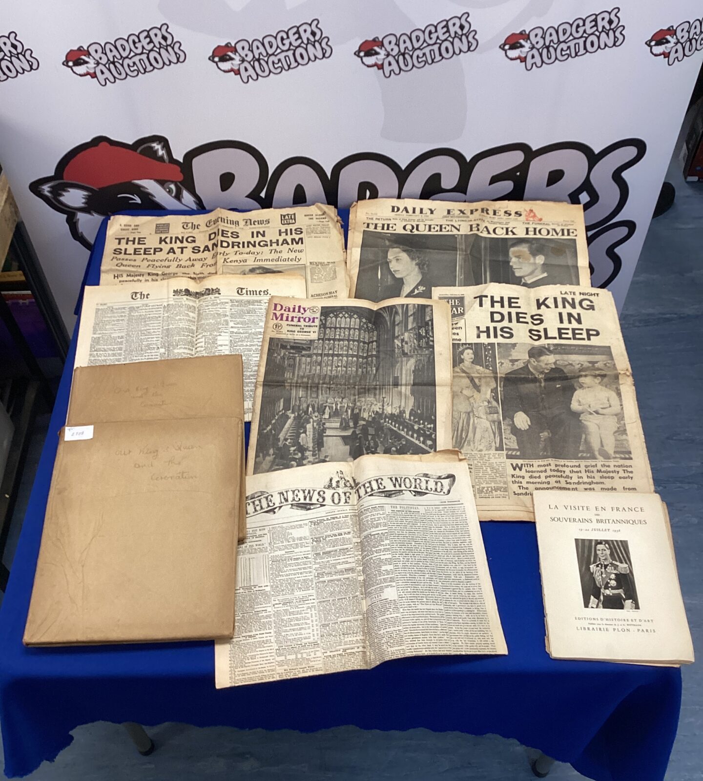 collection vintage papers and books Relating to the death & funeral of king george VI