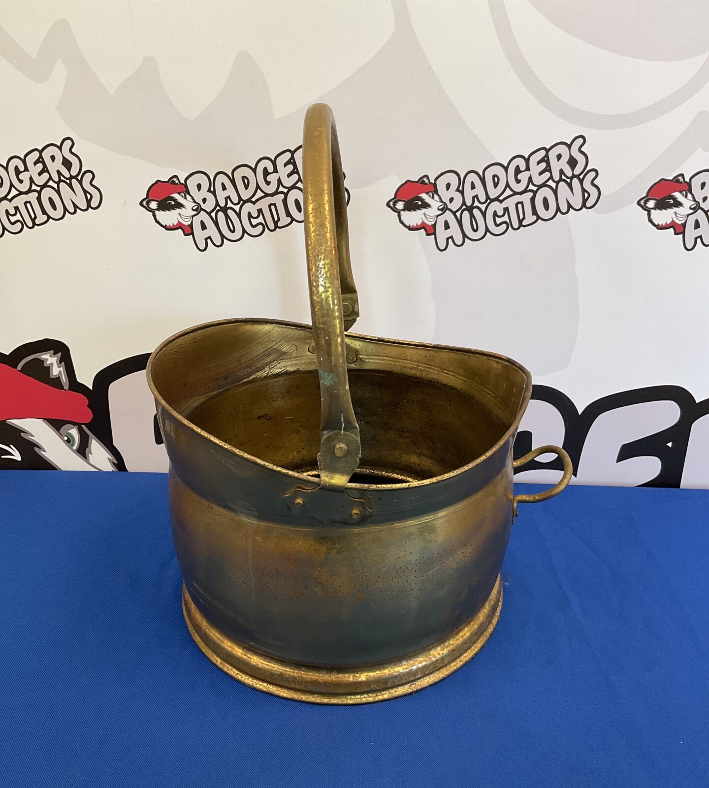 Vintage brass coal scuttle