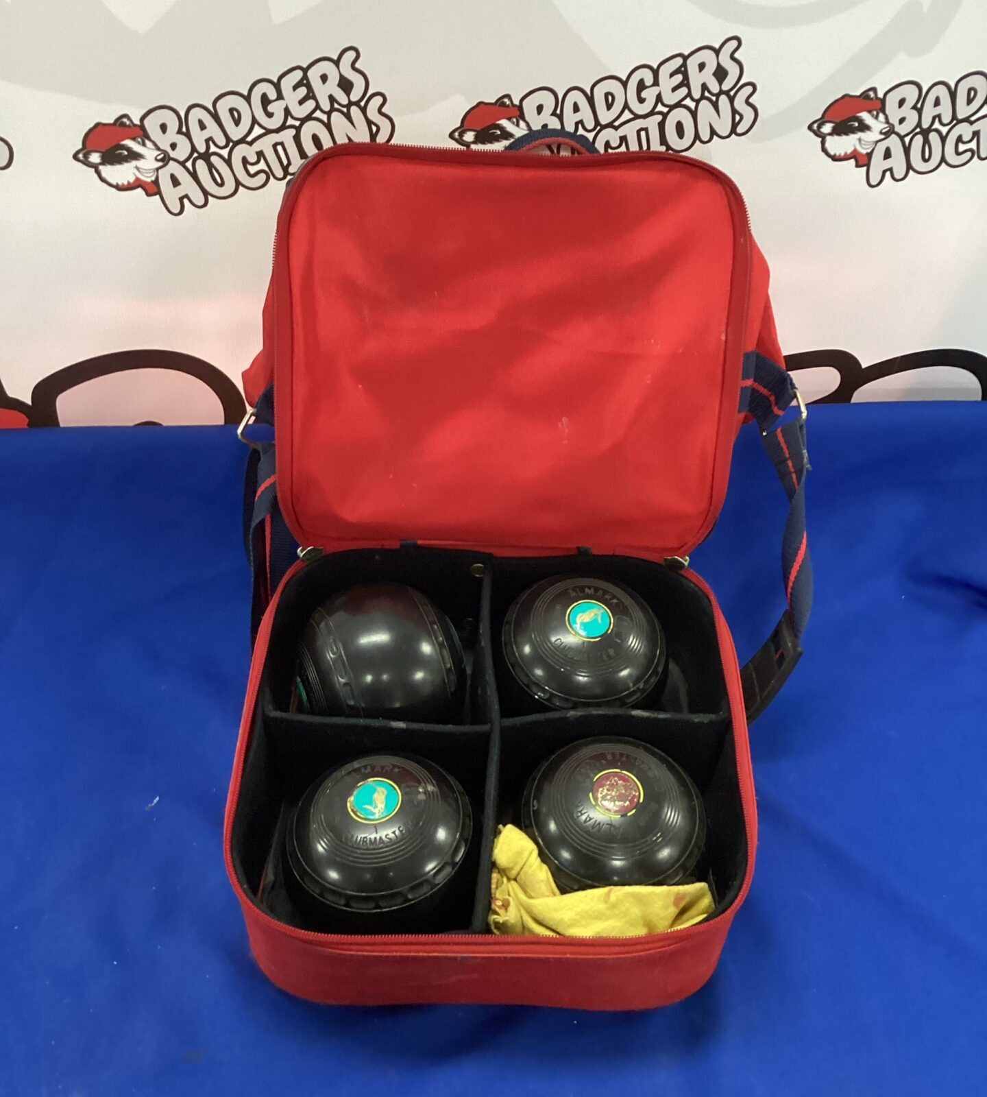 Set of Almak bowling Balls in case