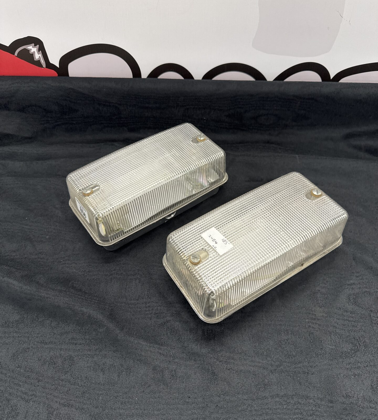 Two 100w bayonet style fitment bulkhead lamps