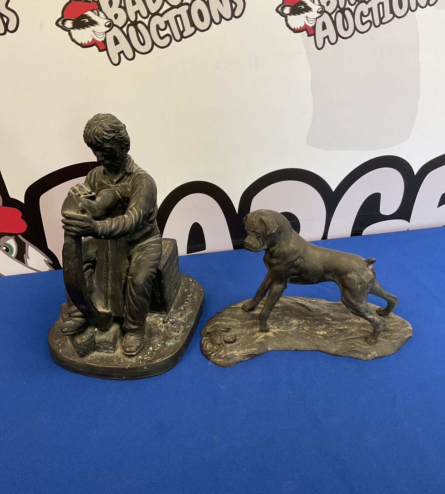 Jeanne rynhart ornaments of a harp maker & boxer dog