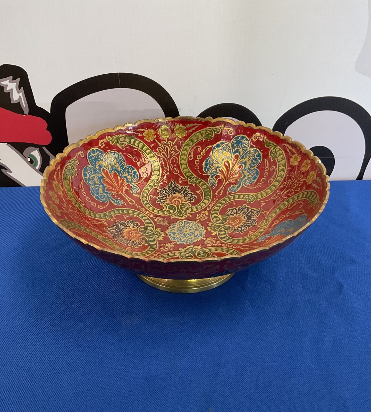 Brass chinese dragon cloisonné bowl