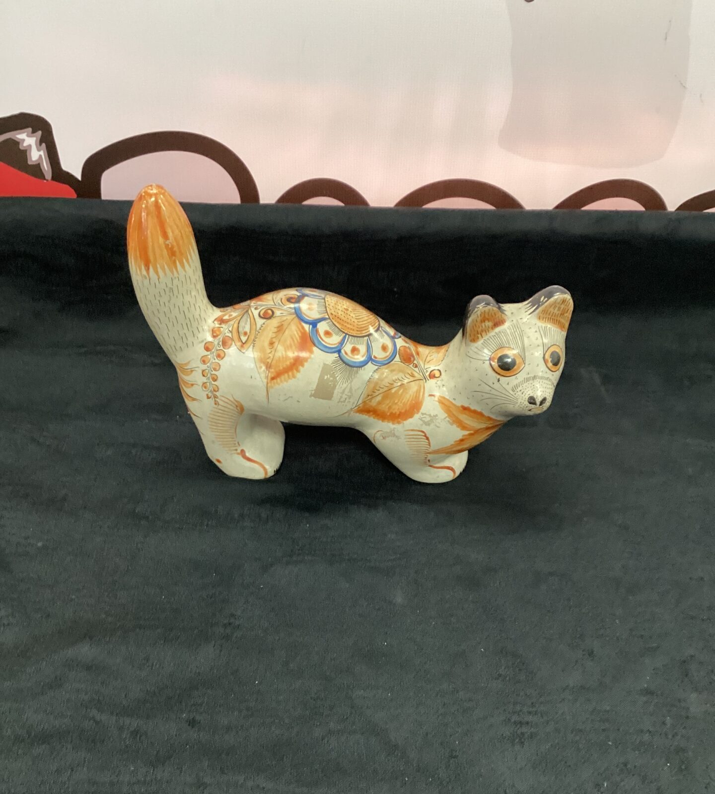Vintage Tonala Mexico pottery cat