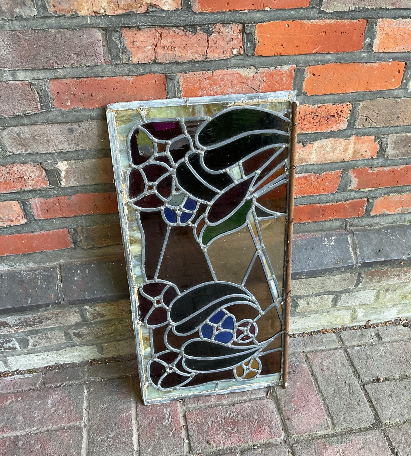 Vintage lead lined stained glass window