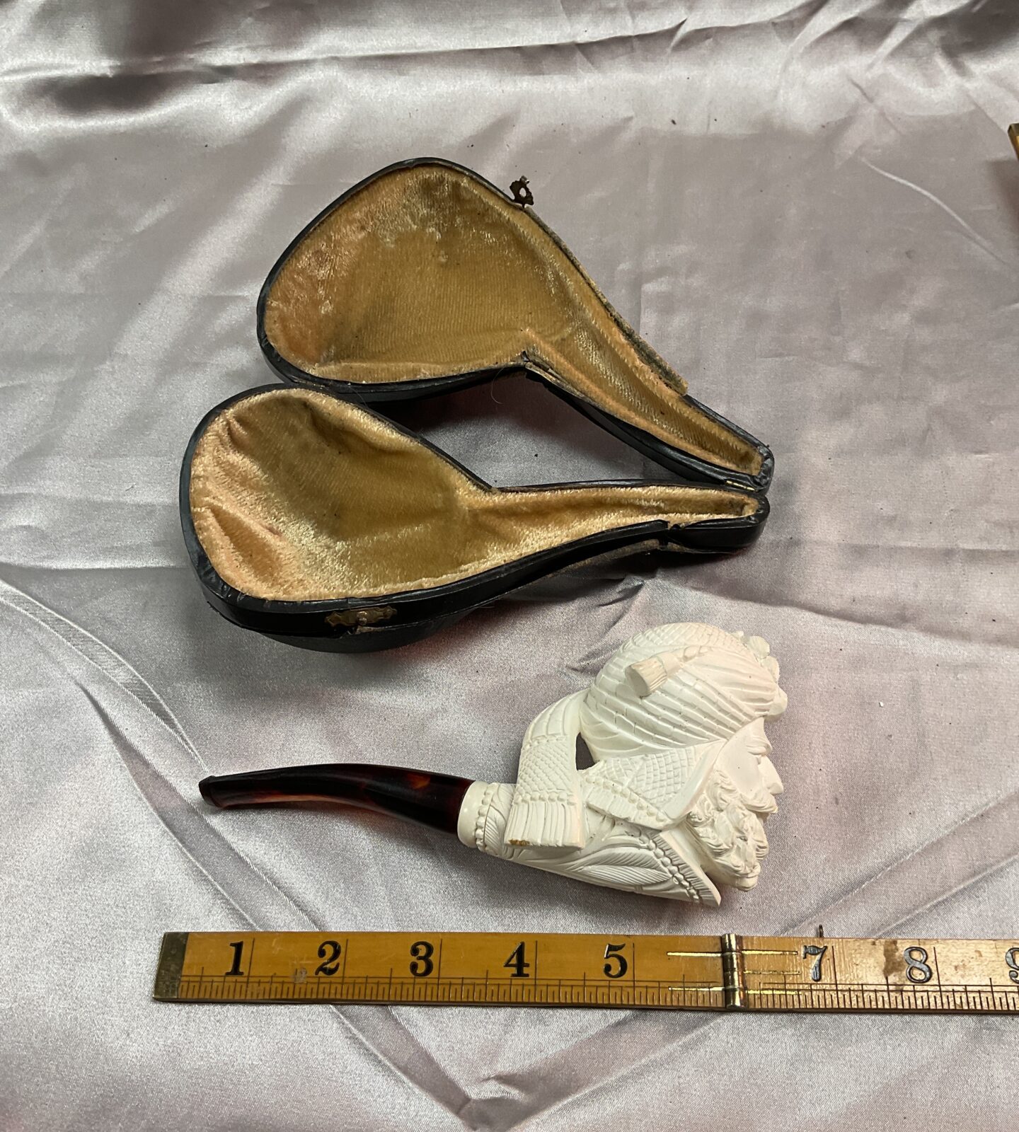 Antique Meerschaum pipe sultan Head with case - Image 2