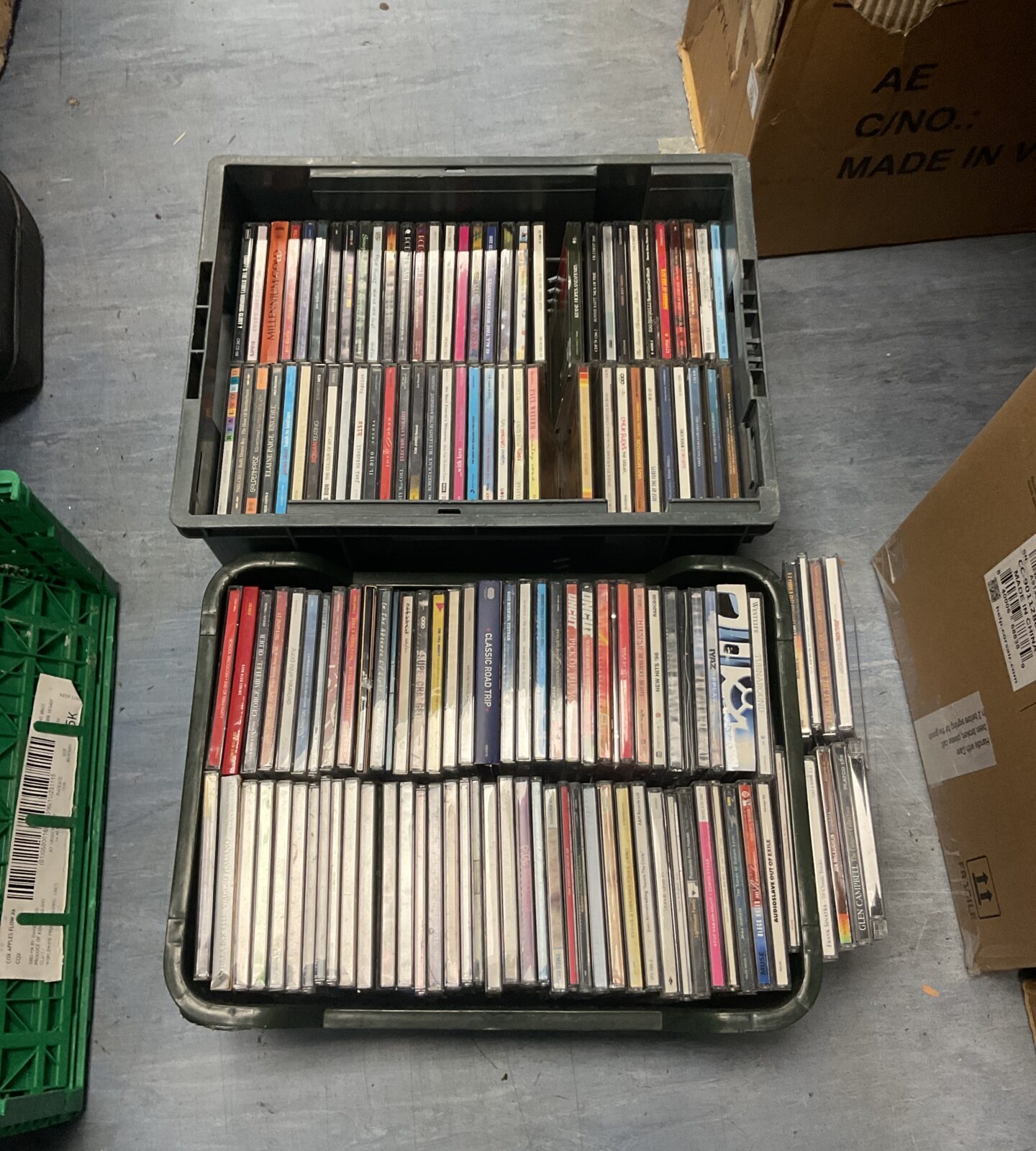 Two trays of music cds