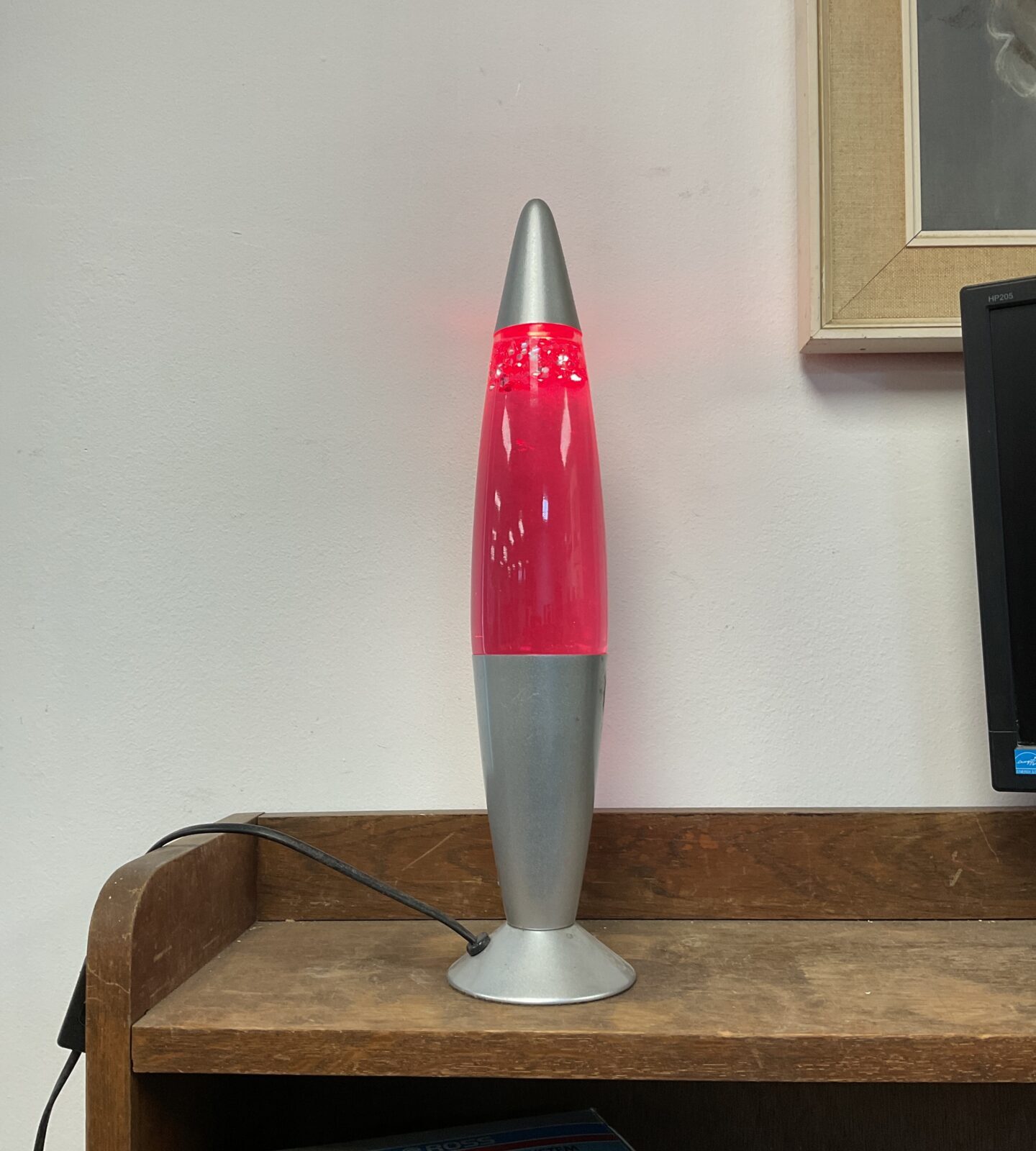 Pink glitter lava lamp working