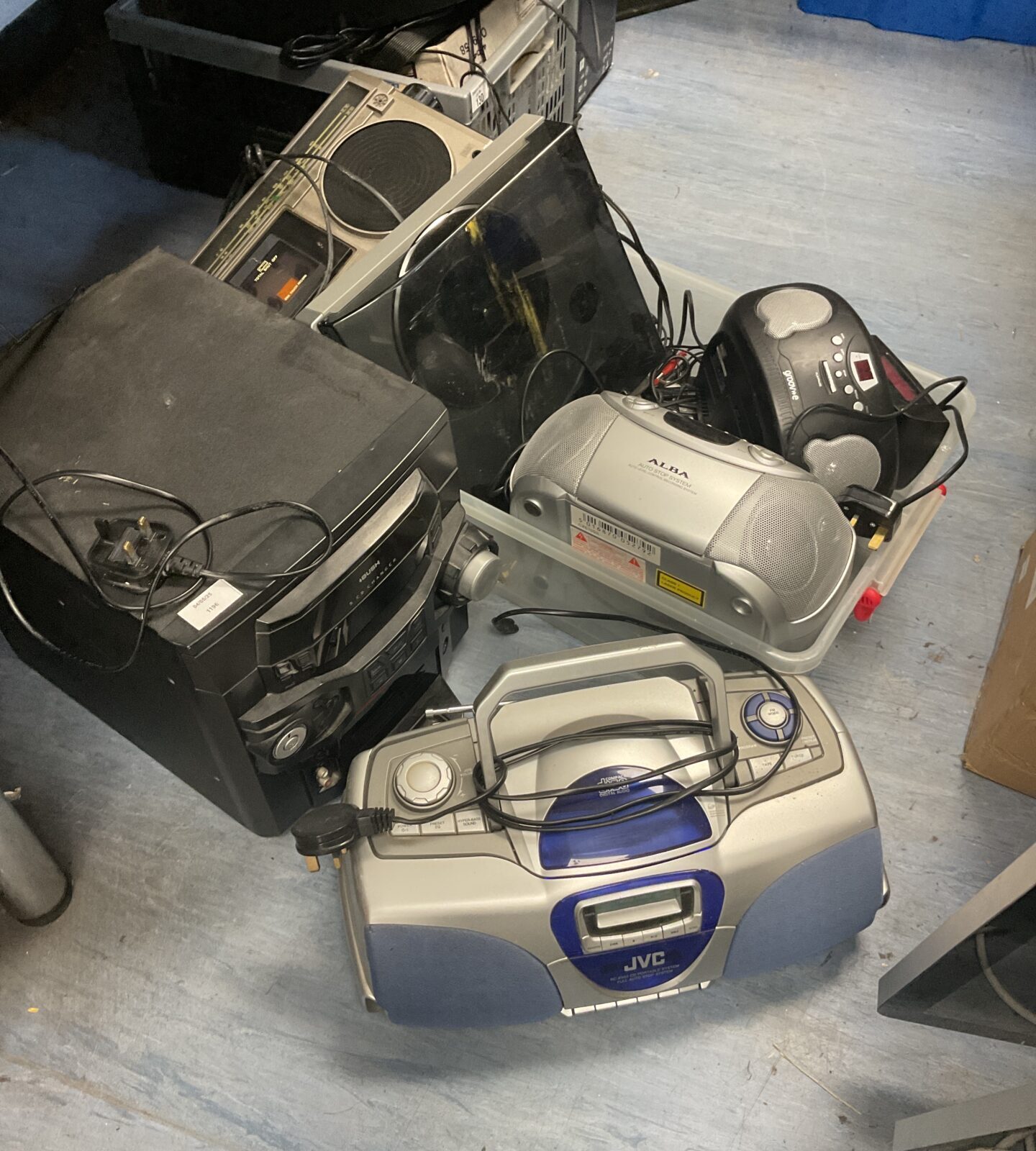 Large lot of radios inc jvc