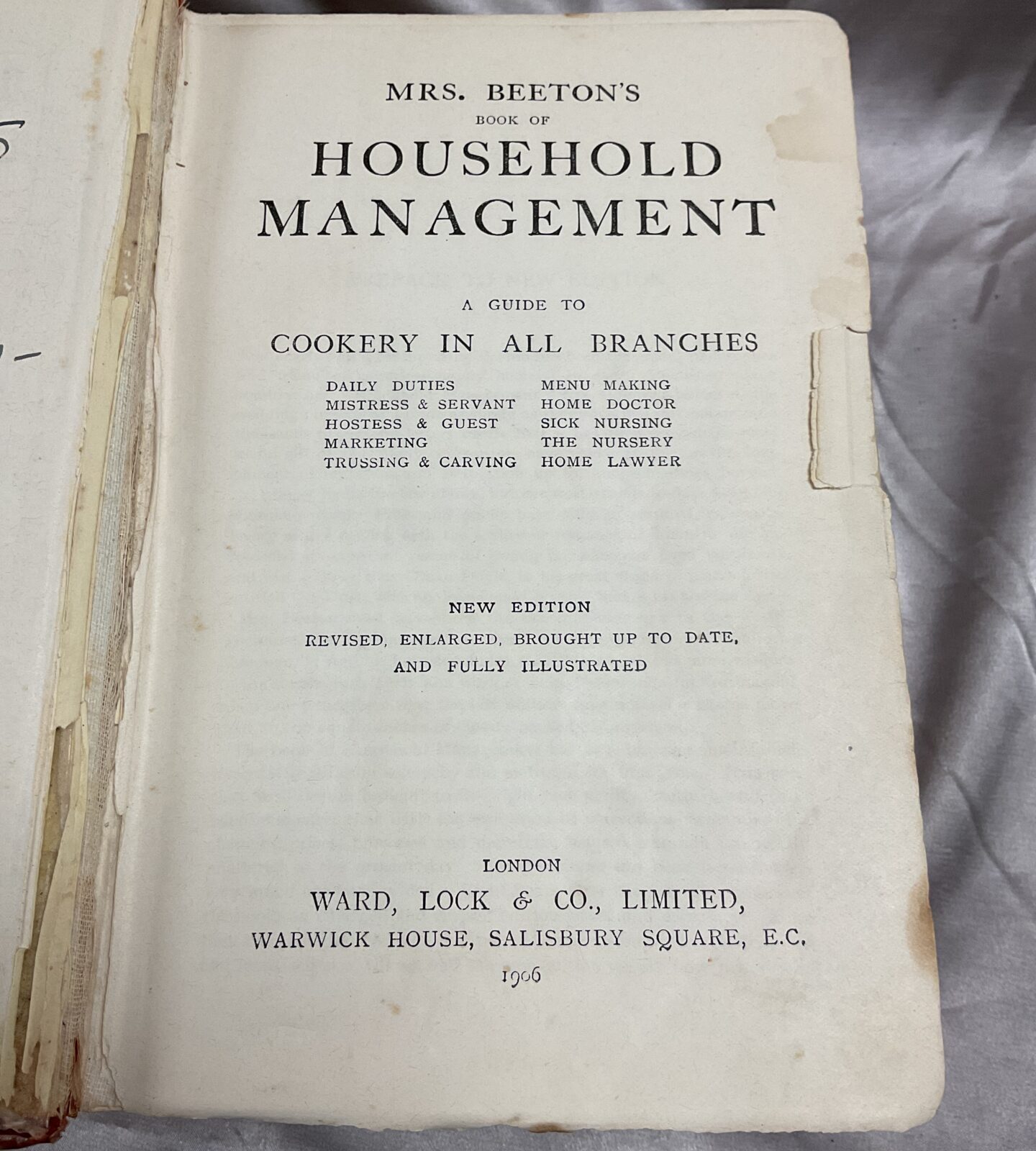 1906 Copy of Mrs Bretons Book of Household Management New Edition Cook book - Image 2