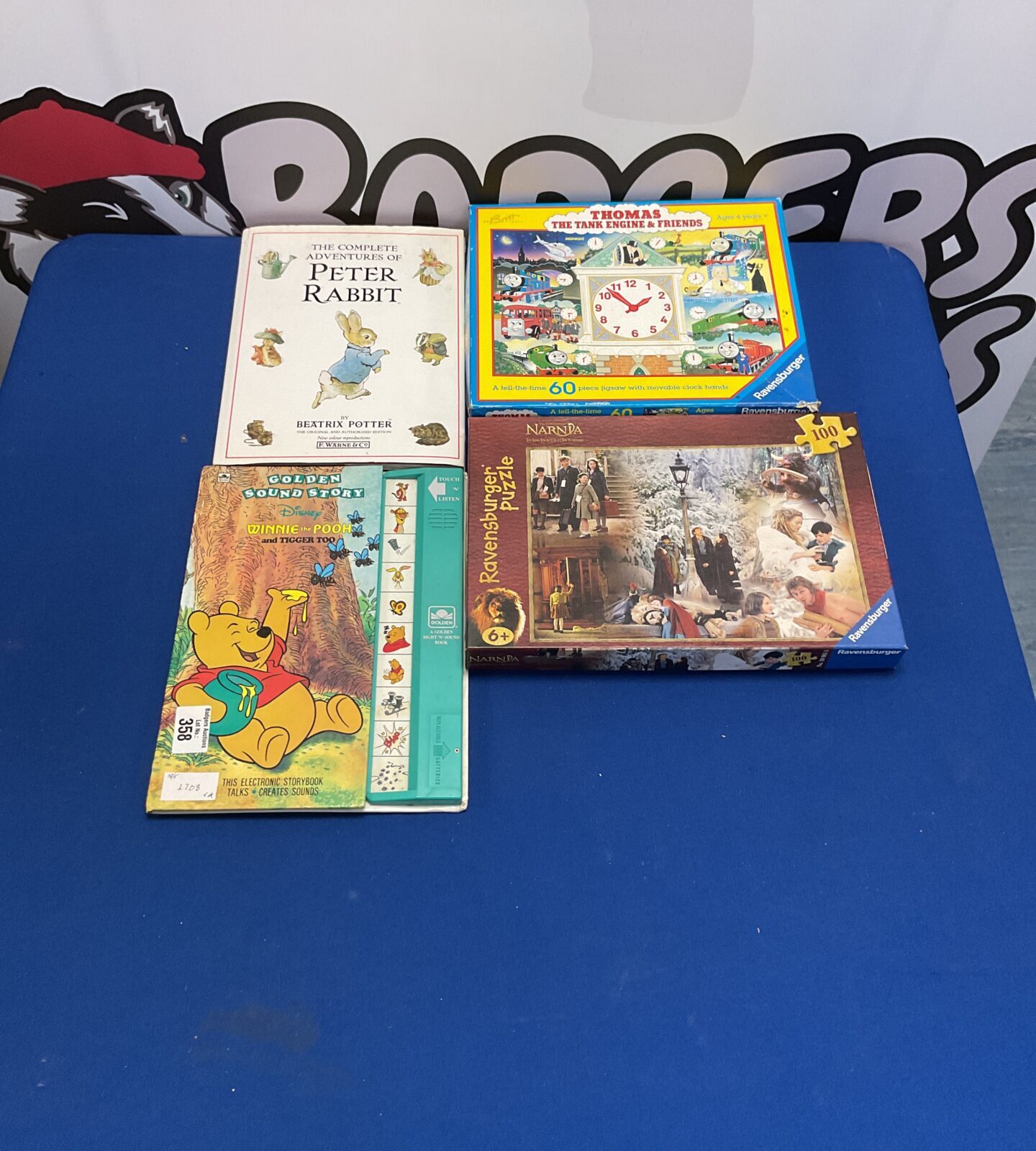 Mixed items inc vintage thomas the tank engine ravensburger puzzle and golden sight n sound whinnie the pooh book