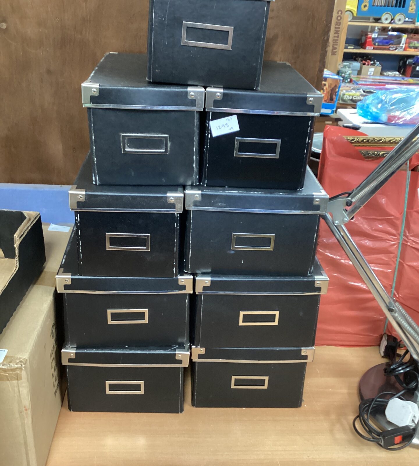 Selection of black storage boxes