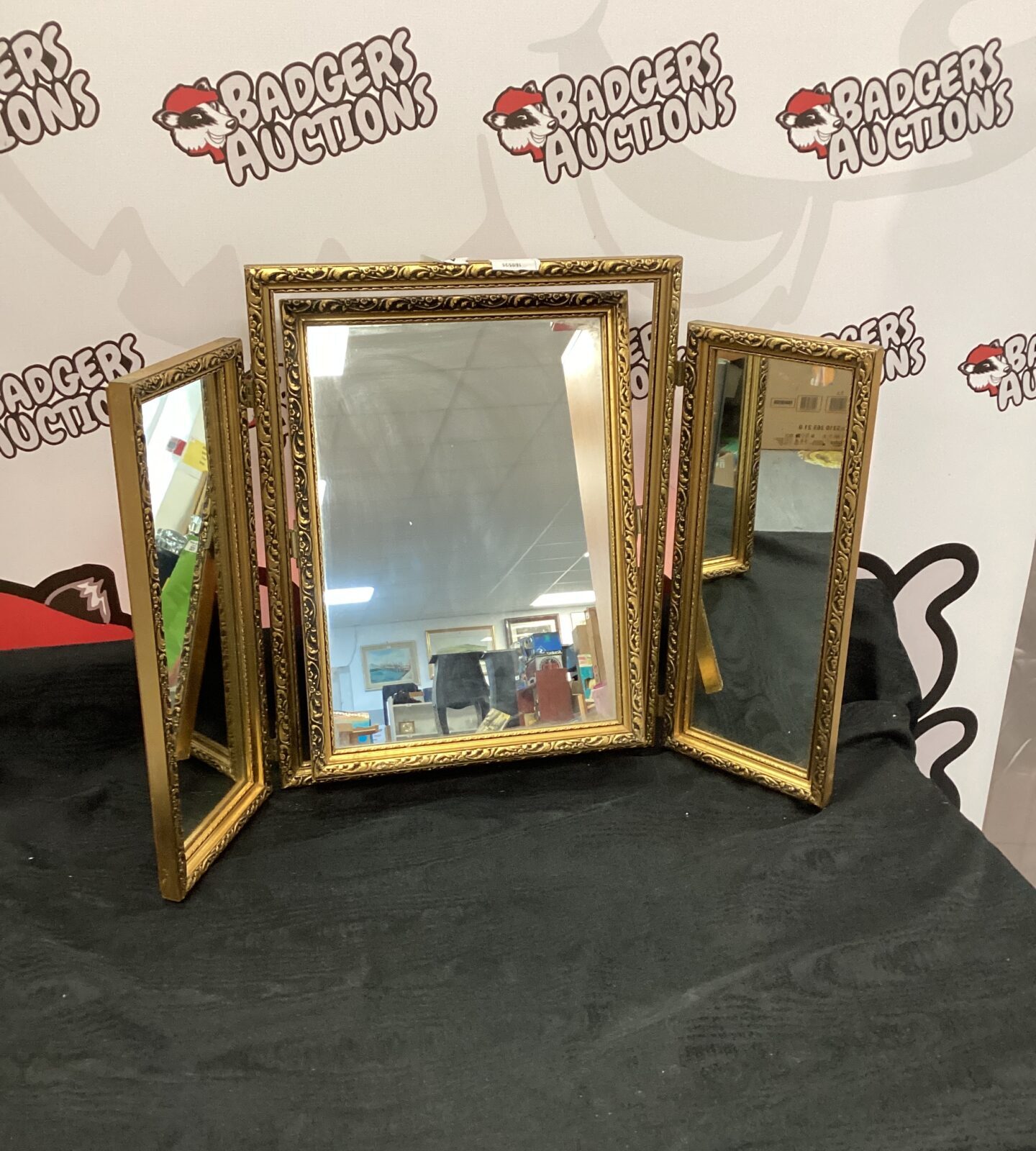 Gilt Framed triple mirror