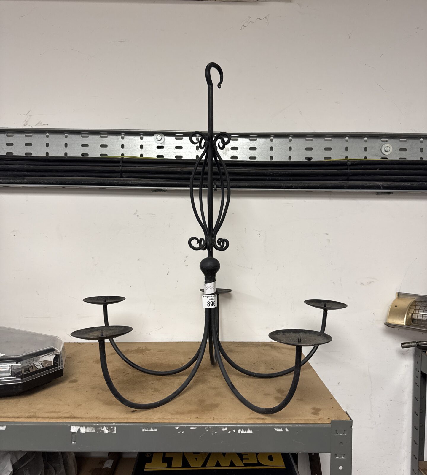 Wrought iron candle chandelier