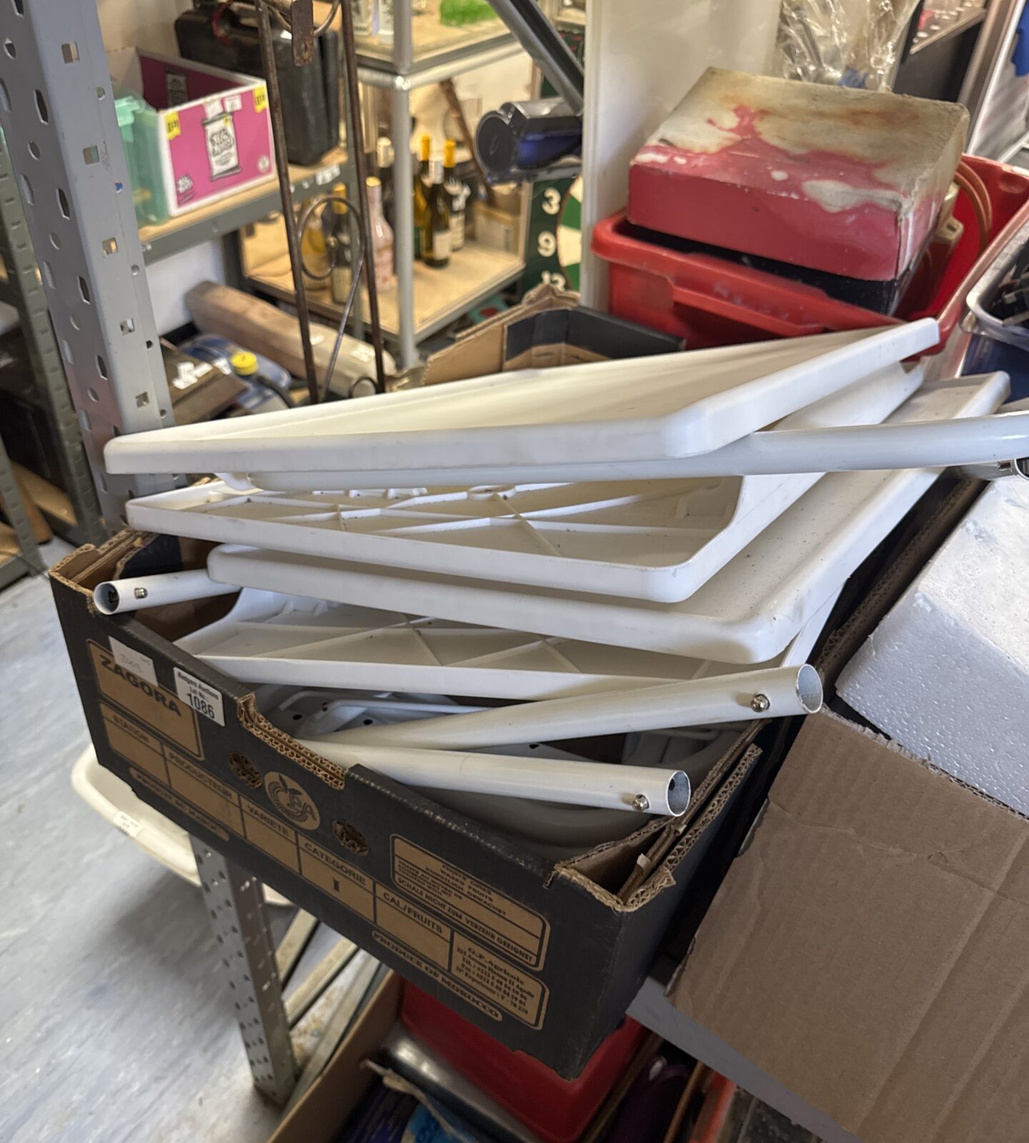 Plastic greenhouse shelving unit