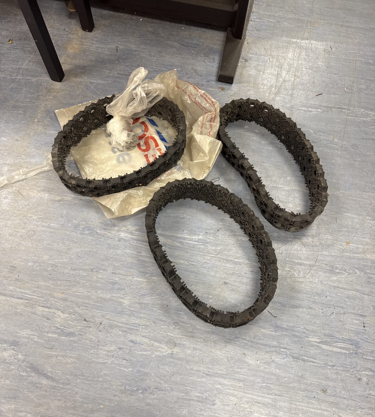 Three golf cart replacement treads - slightly perished