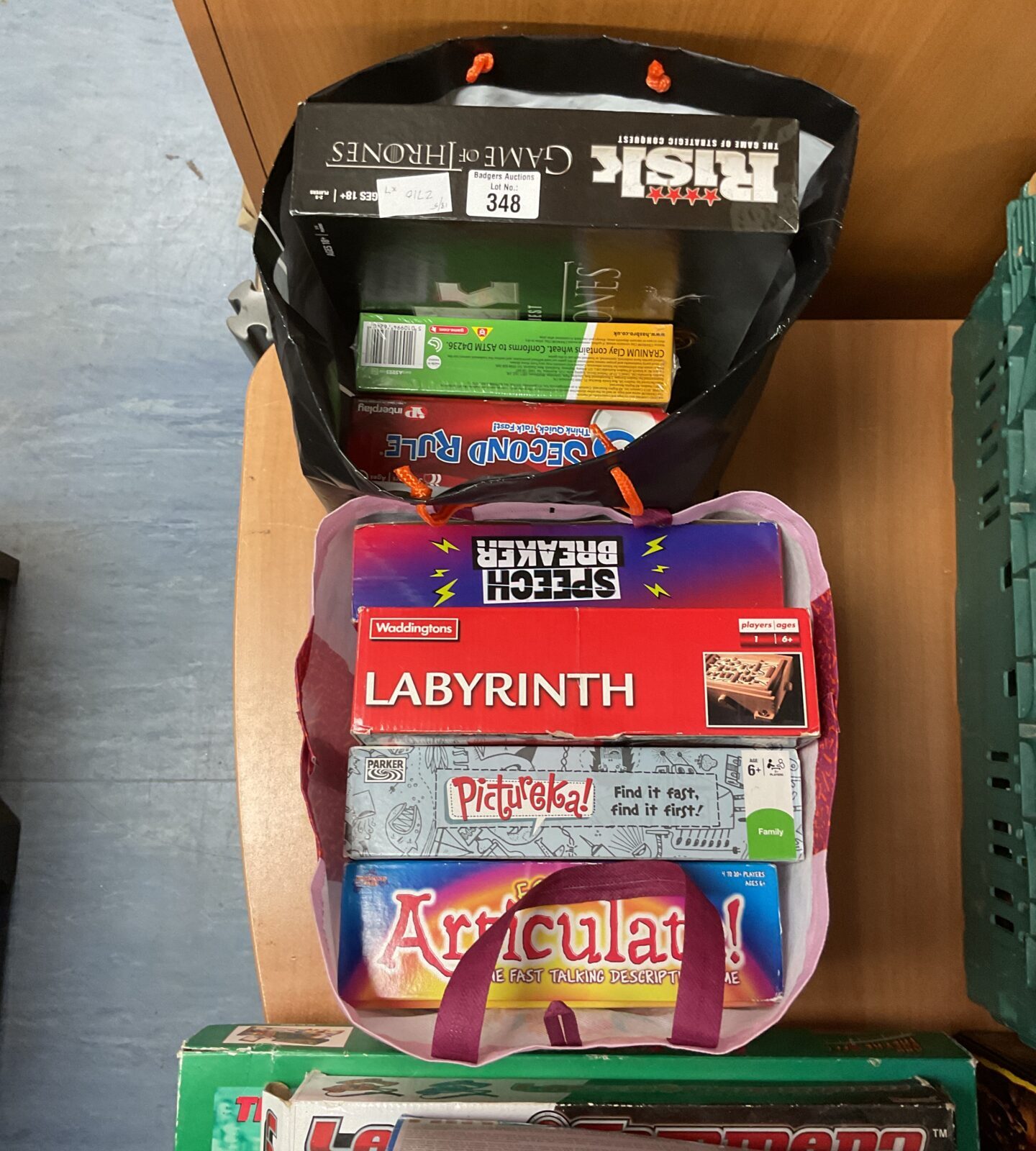 Two bags of mixed board games