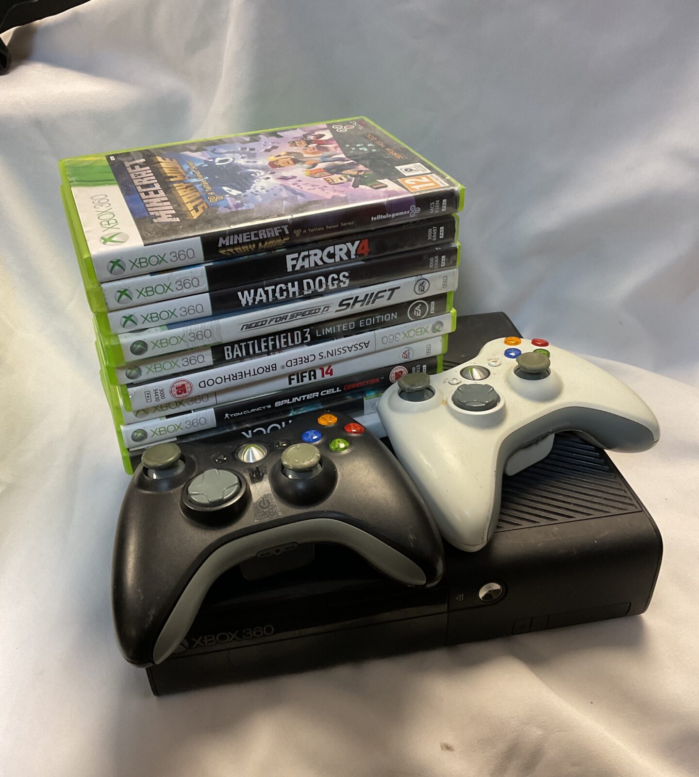 Microsoft xbox 360 console with games