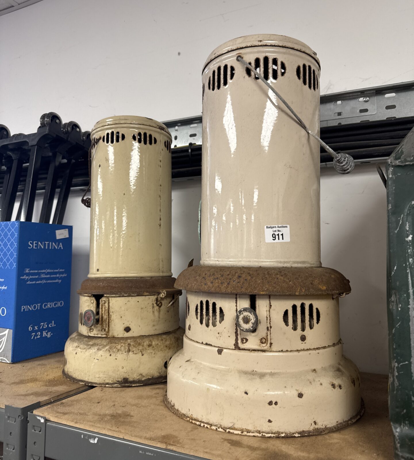 Two vintage greenhouse heaters