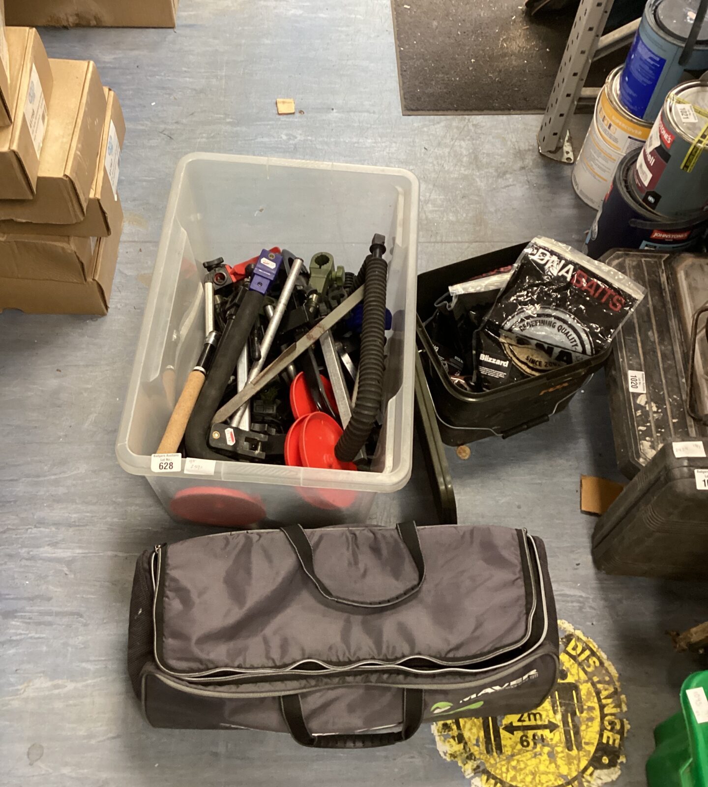Selection of fishig equipment and bait