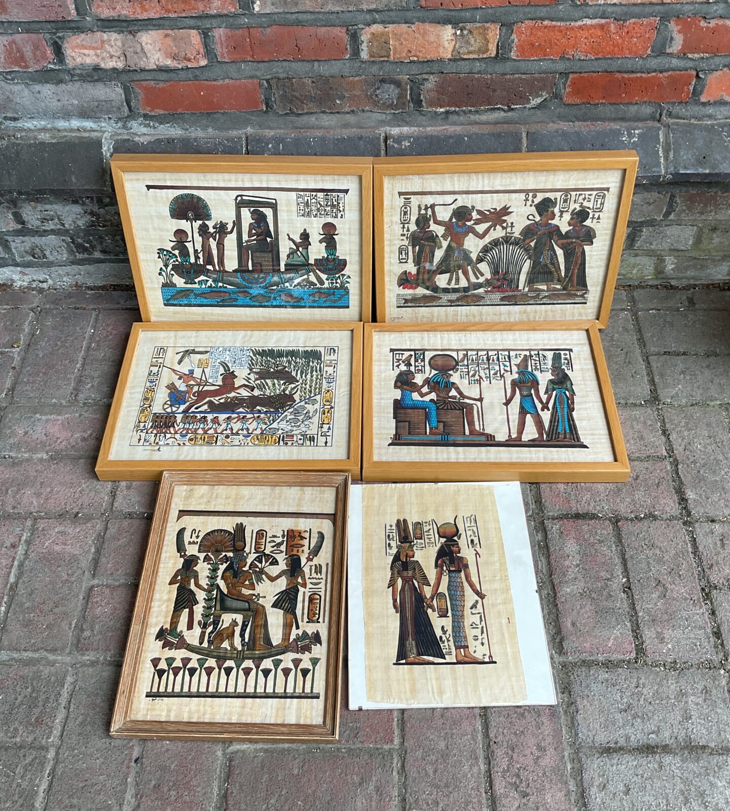 Collection of Egyptian papyrus artworks