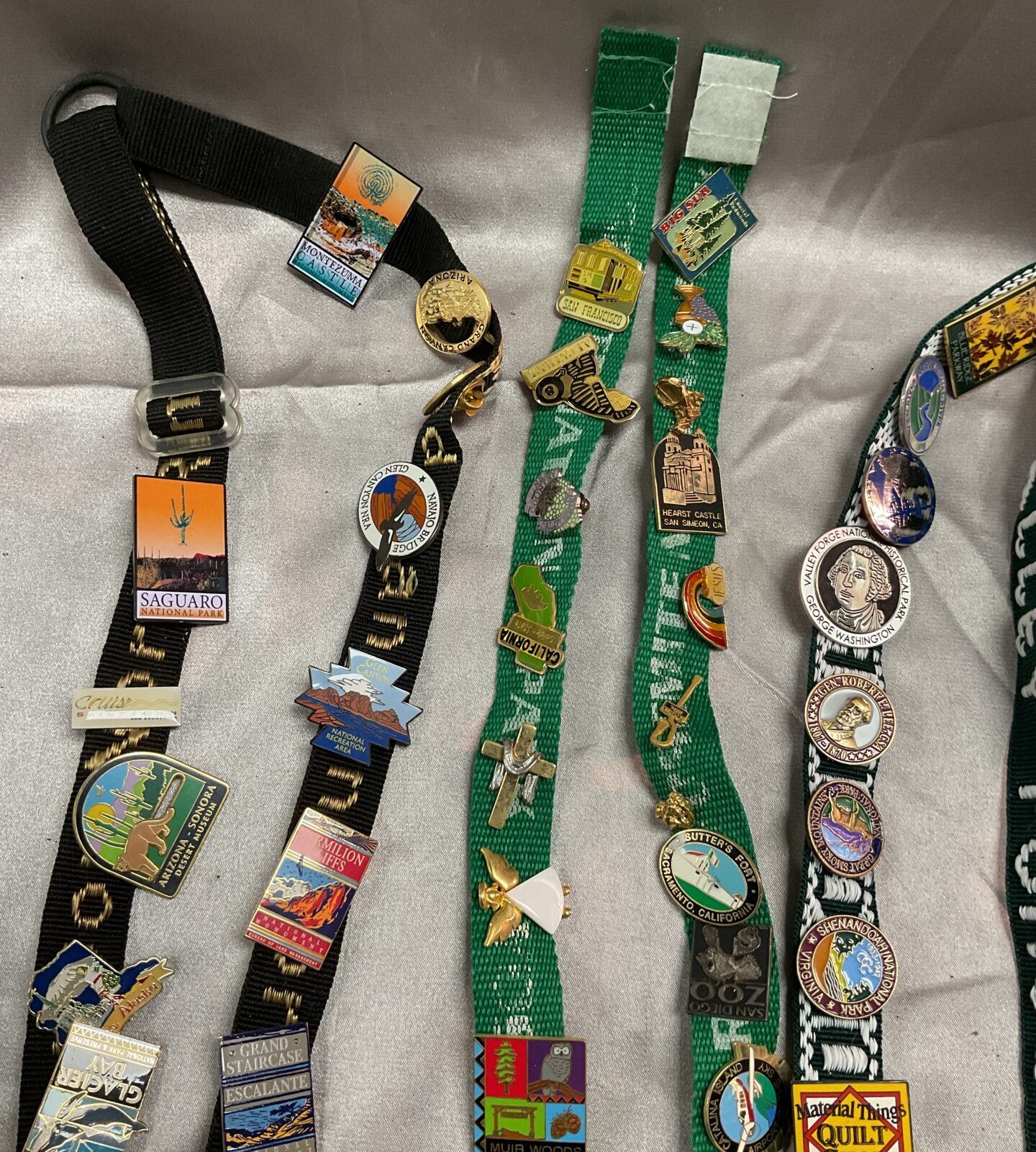 Three lanyards With over 50 Enamelled pin badges Collected over time on trips to the states - Image 3