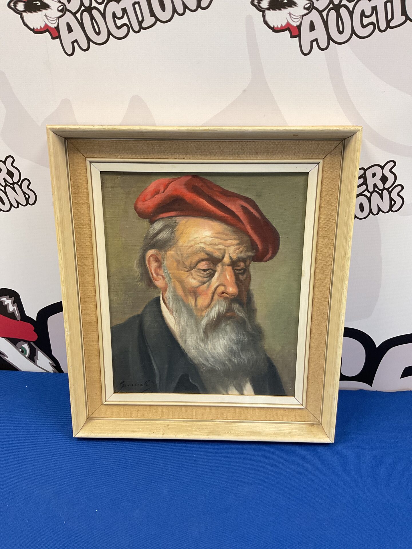 Original signed oil painting of an Italian gentleman