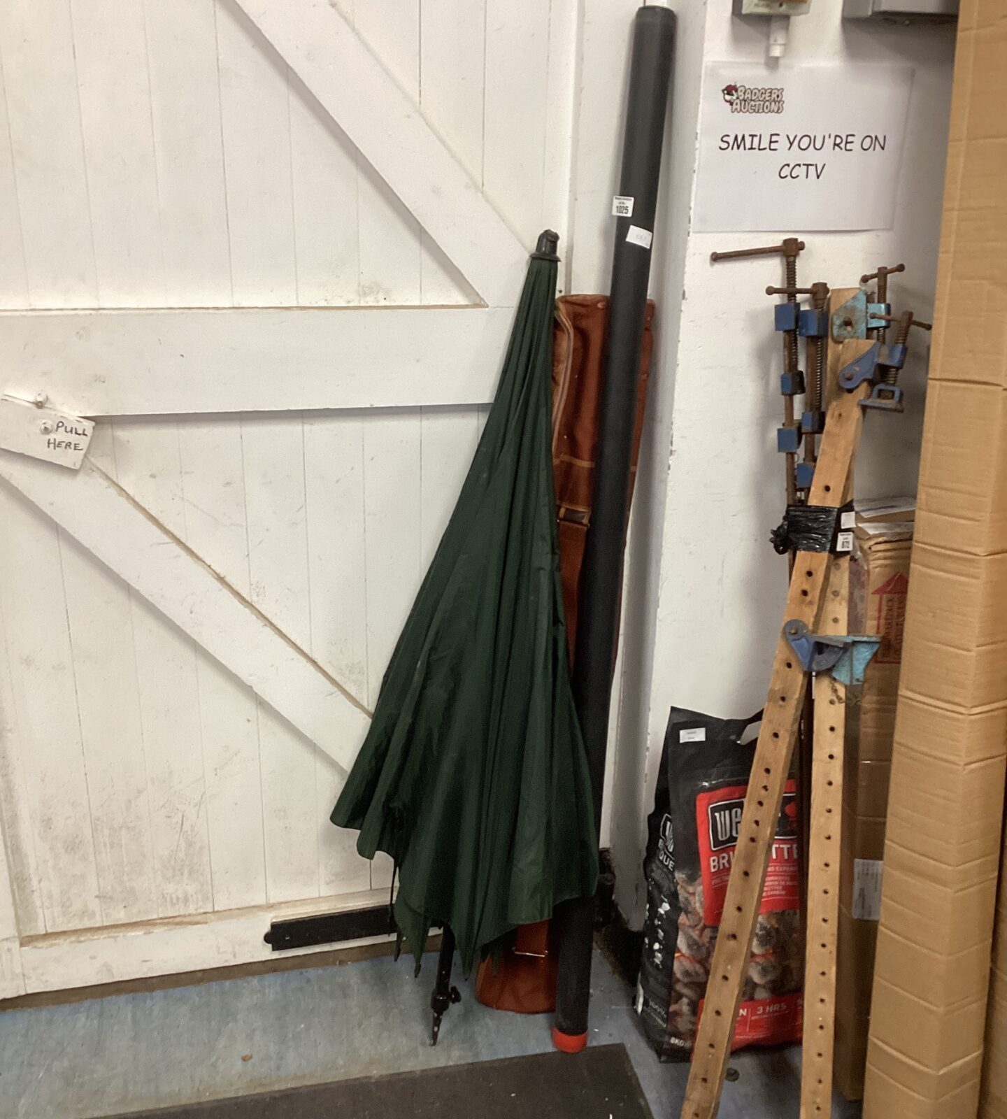 Fishing rods and umbrella