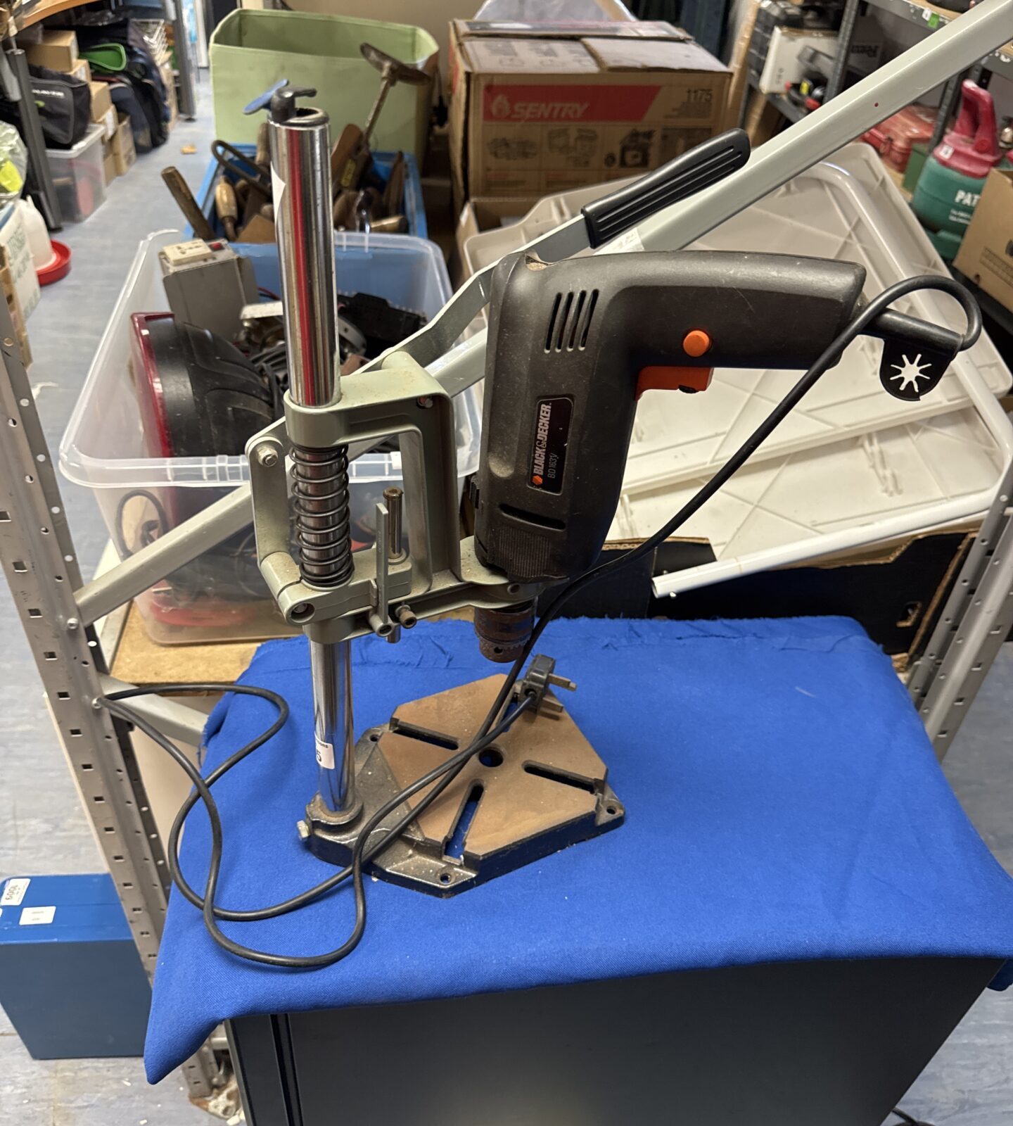 Black & decker drill on stand - working