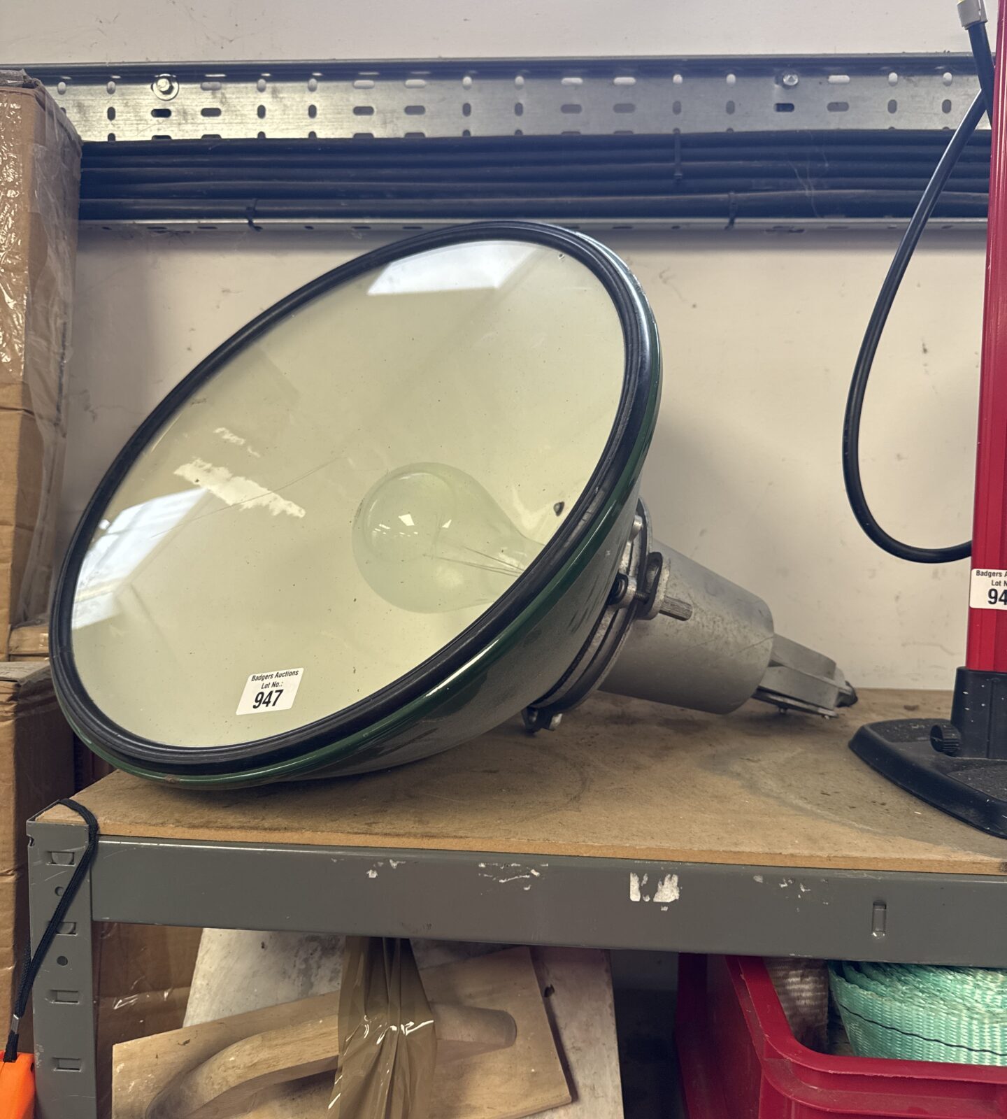 Large enamelled industrial lamp 18” diameter