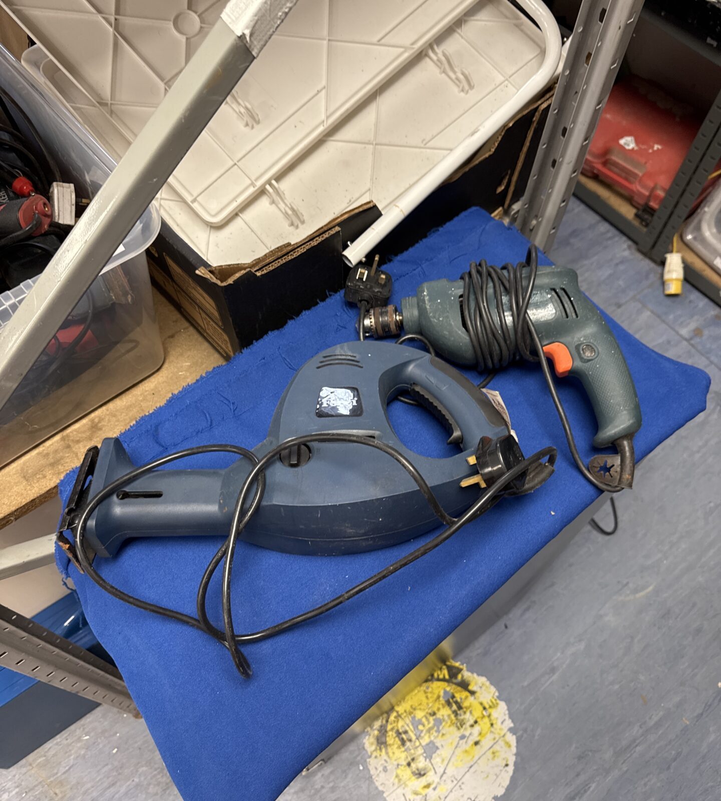 Ferm reciprocating saw with black & decker drill - both working