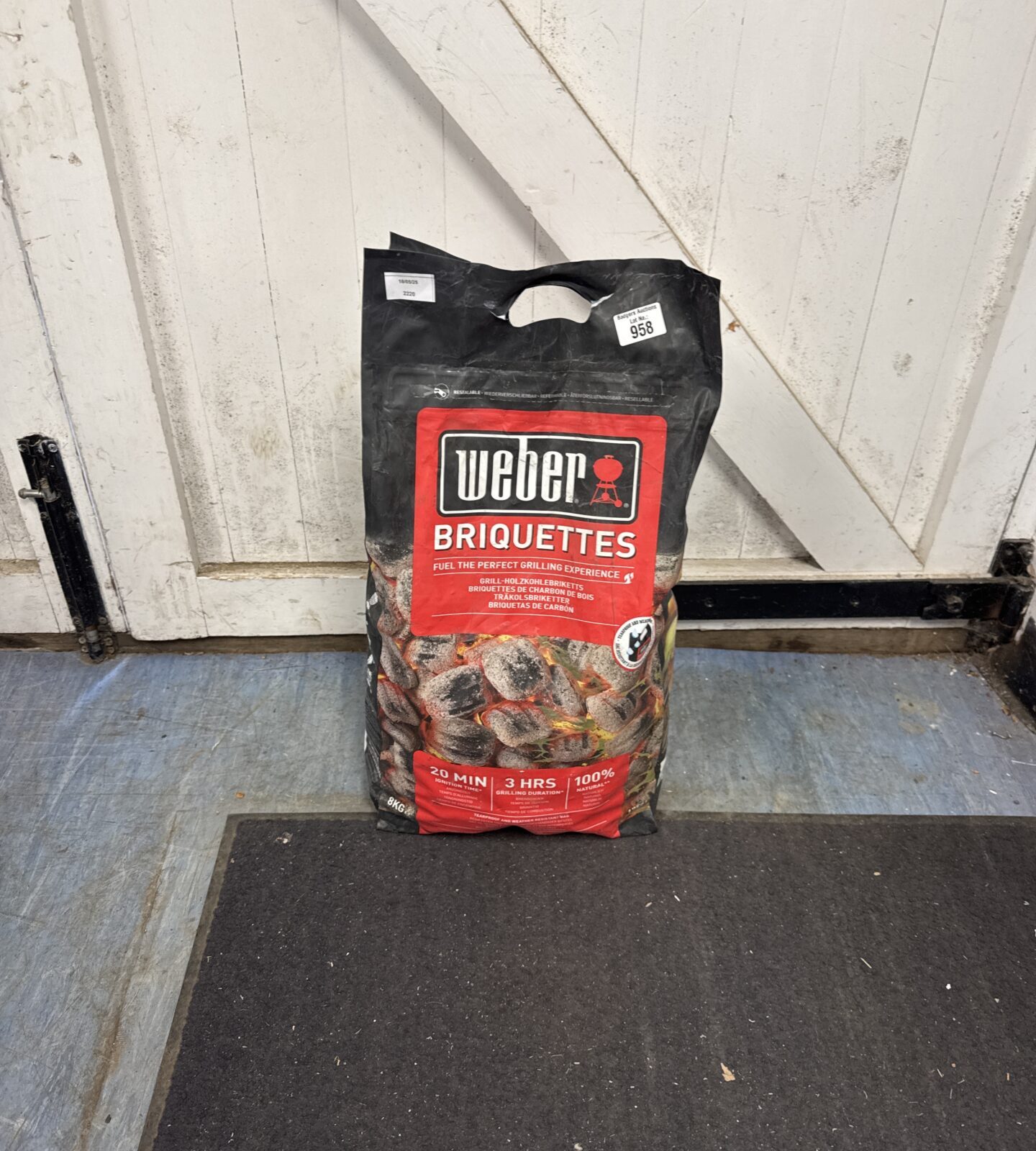 Bag of weber barbecue charcoal briquettes