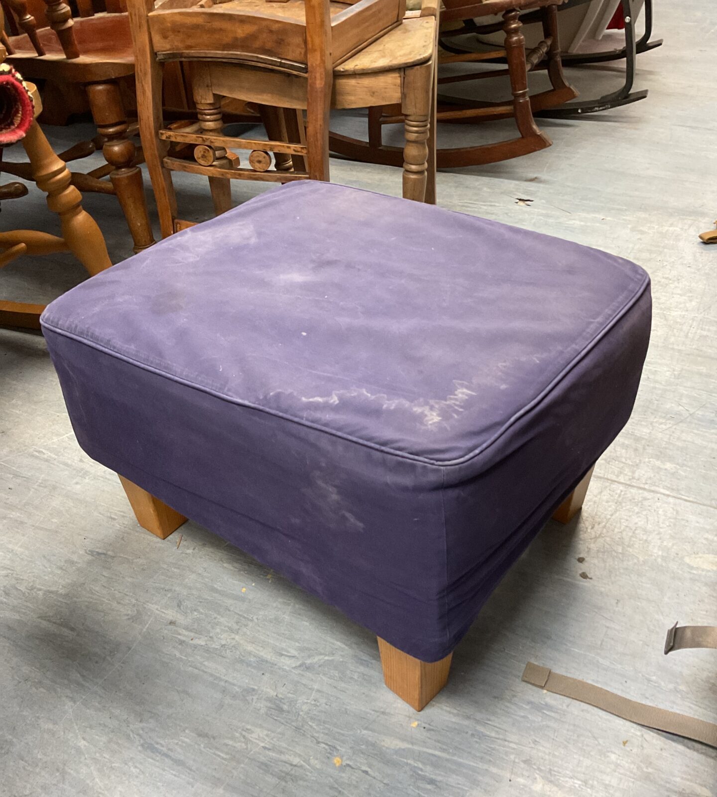 Fabric topped footstool