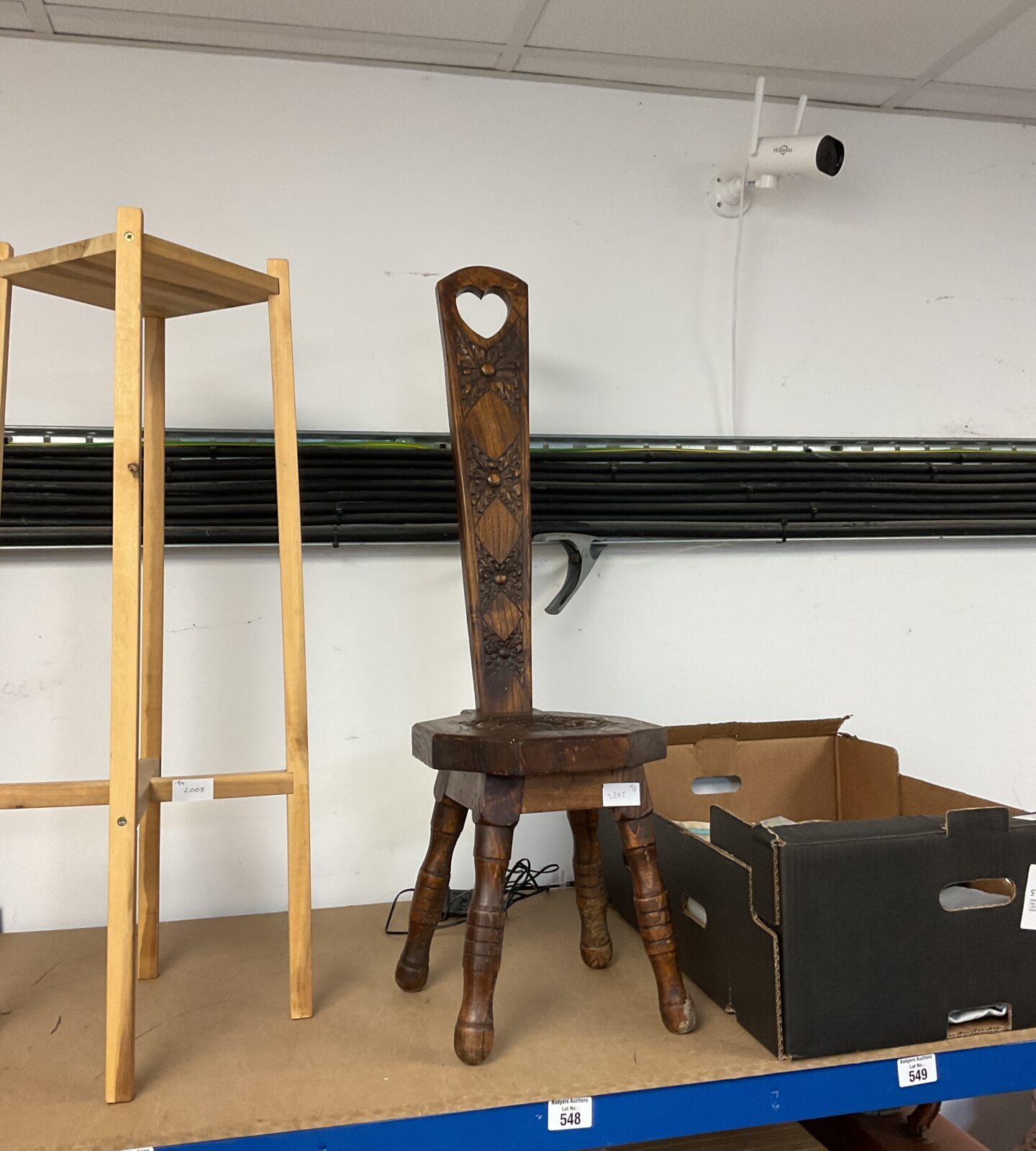 Vintage oak spinning chair