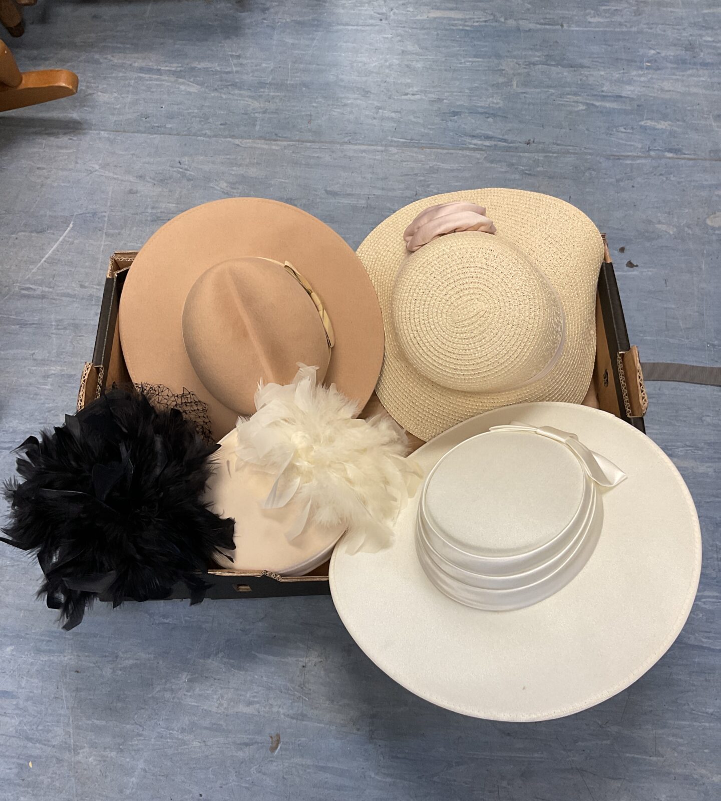Box of ladies hats