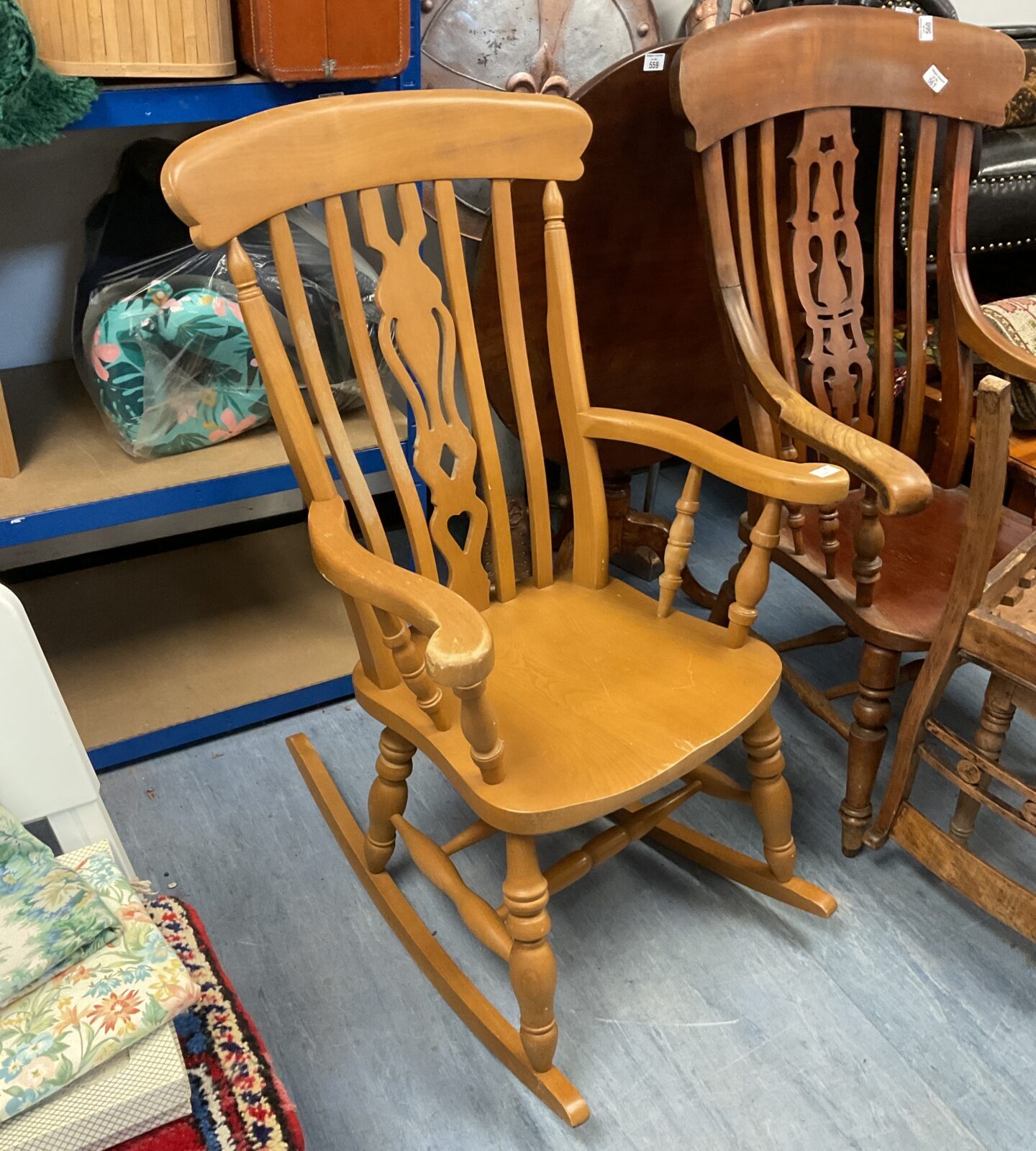 Chunky wooden rocking chair