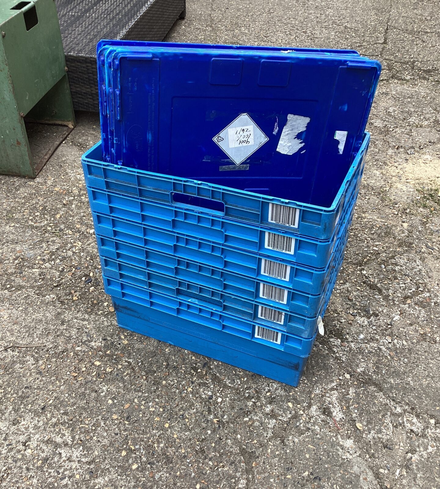 Six storage crates